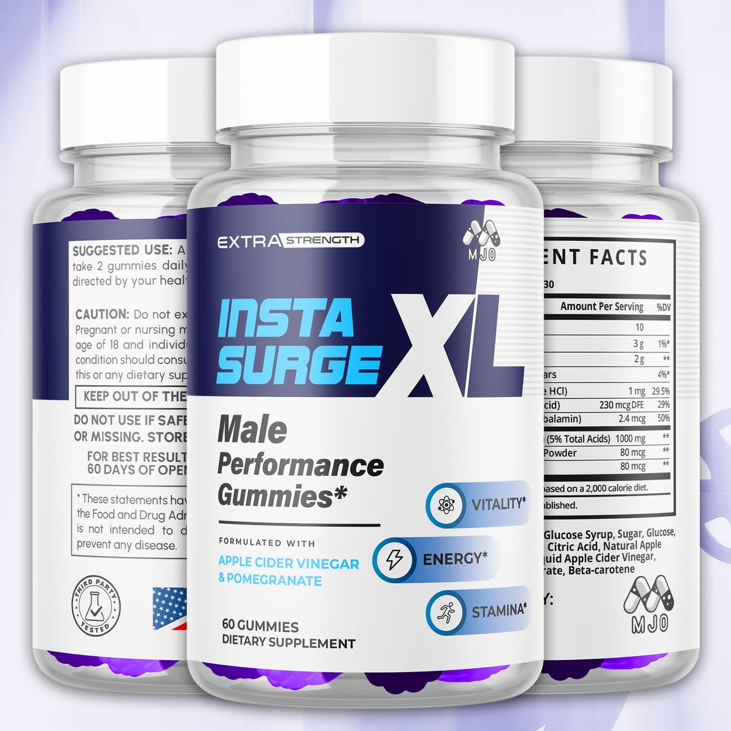 MJO Insta Surge XL Gummies for Men, 180 Gummies