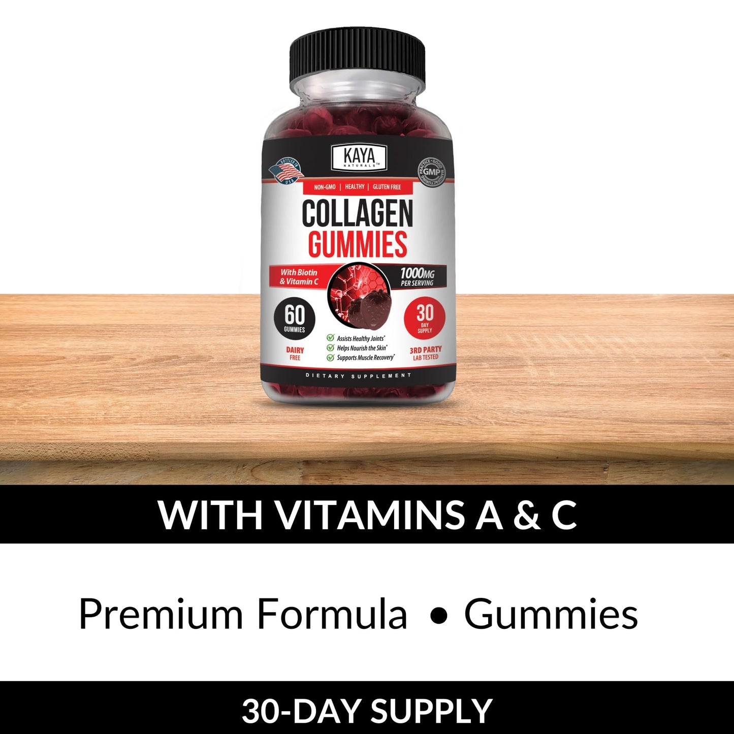 Kaya Naturals Collagen Gummies, 60 Count