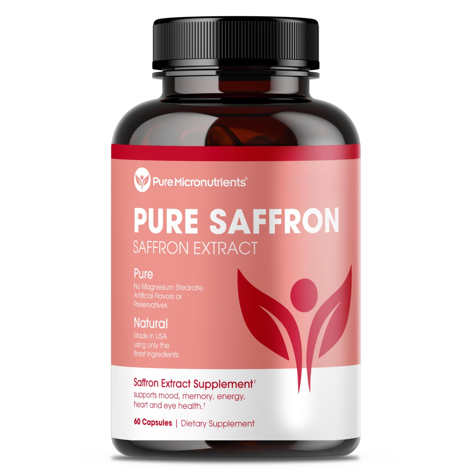 Pure Micronutrients Saffron Supplement 100% Pure Saffron Extract Mood & Energy 60 Capsules