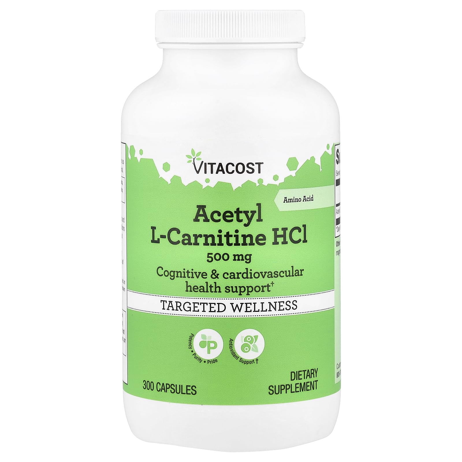 Acetyl L-Carnitine HCl 500 mg Capsules, 1 Count