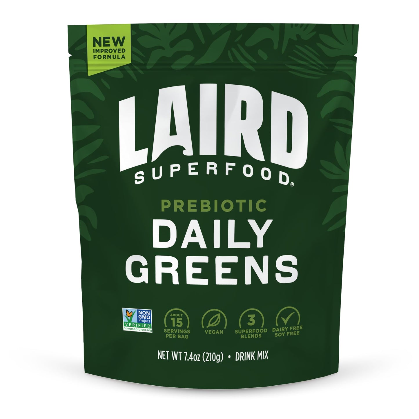 Laird Superfood Prebiotic Daily Greens Powder 7.4 oz