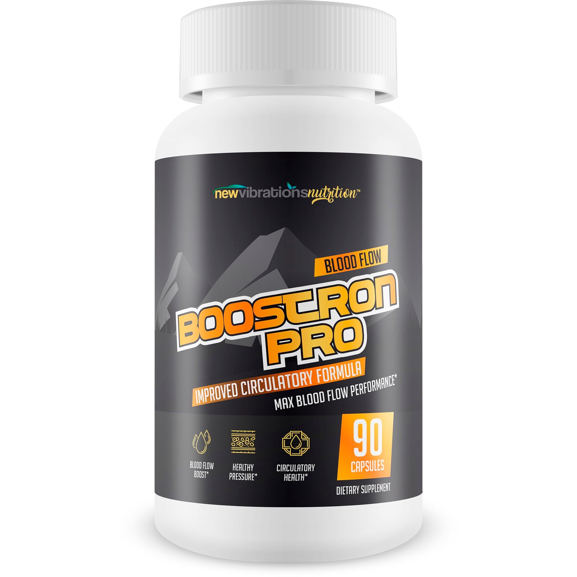 New Vibrations Nutrition Boostron Pro Nitric Oxide Blood Flow Capsule 90 Count
