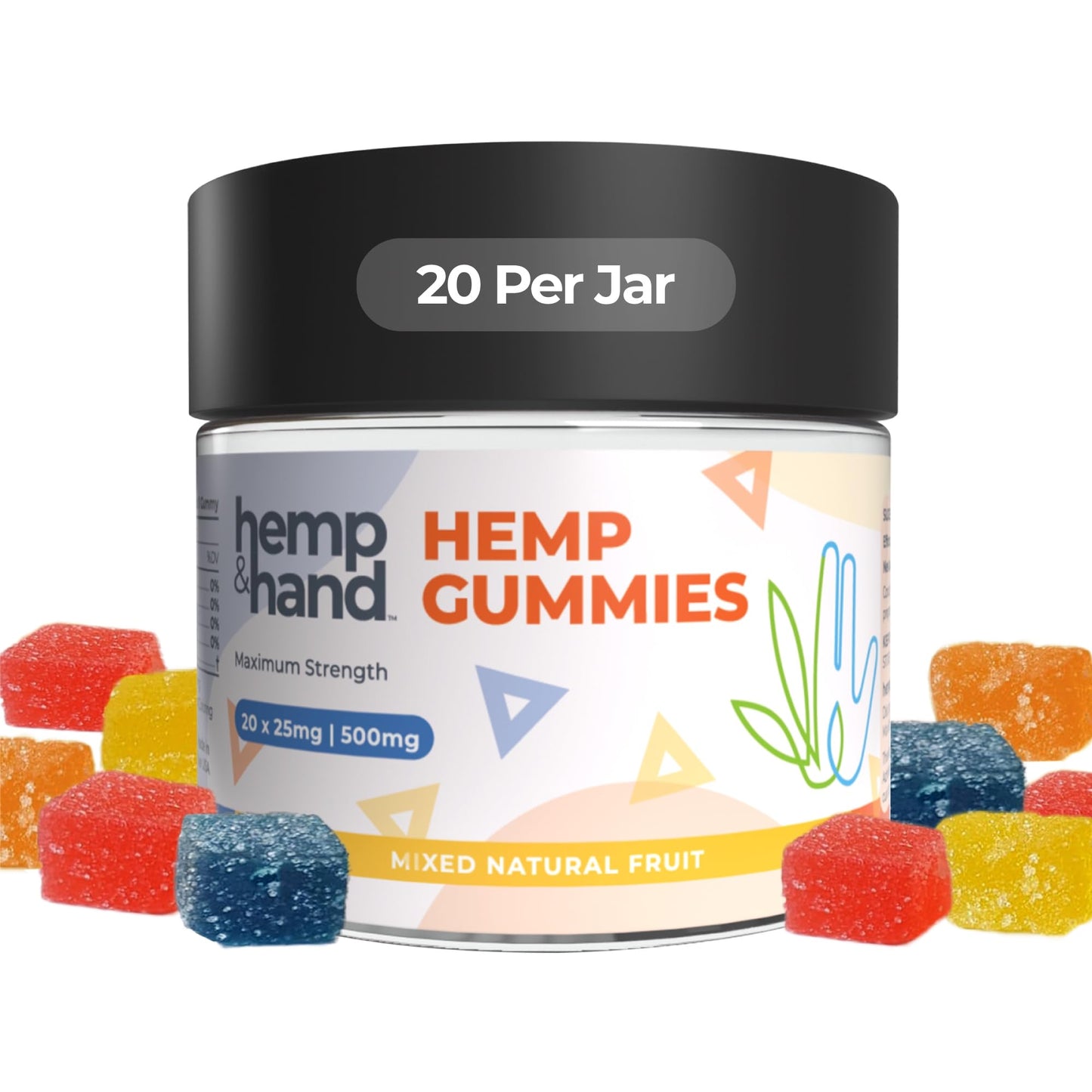 Hemp & Hand Hemp Gummies 500mg, 1200 Count