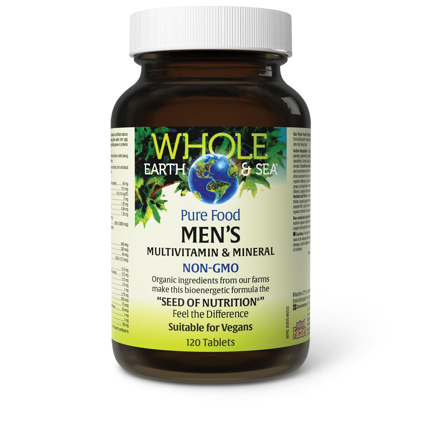 Natural Factors Whole Earth & Sea Men's Multivitamin & Mineral Tablets 120