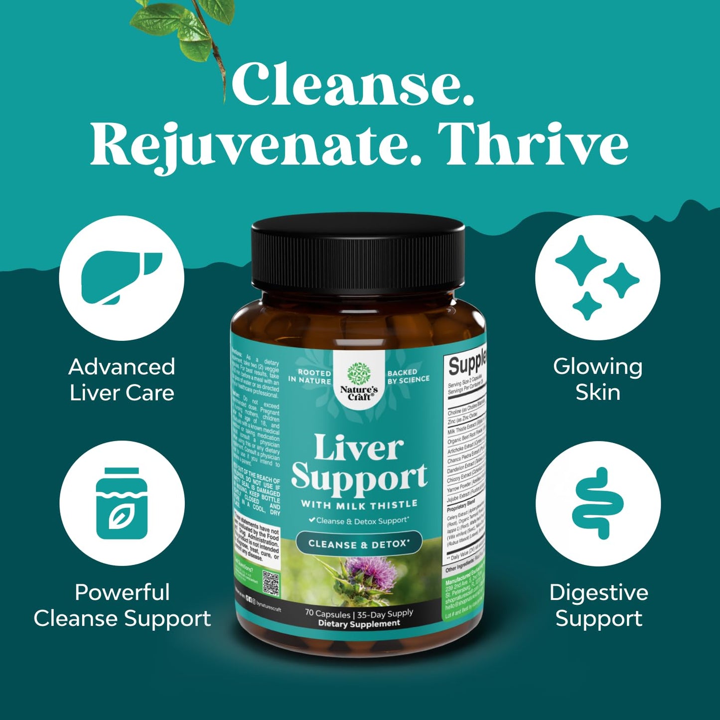 Natures Craft Liver Cleanse Detox & Repair Capsule, 70 Count