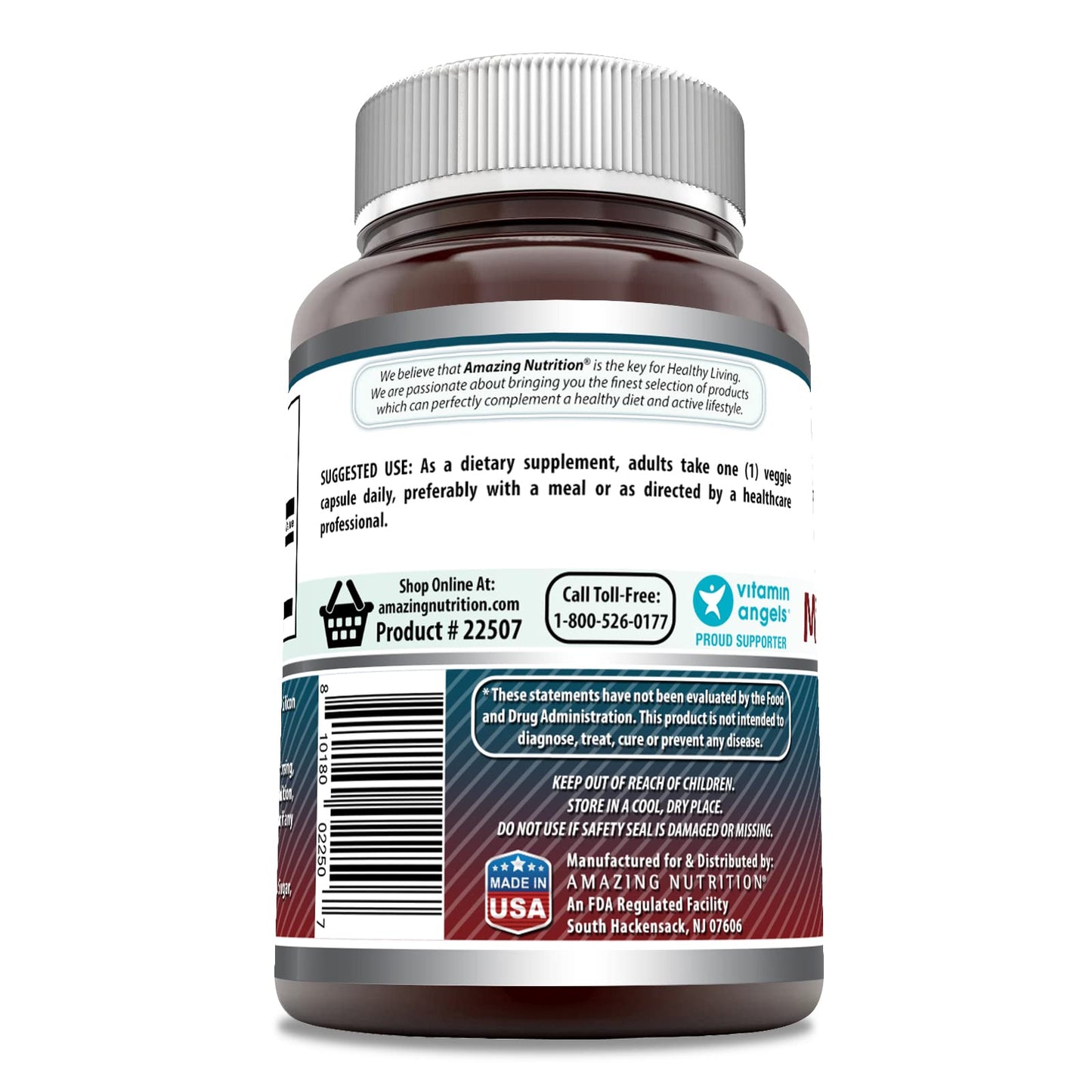Amazing Nutrition Micronized DHEA 25mg 180 Veggie Capsules Supplement 1 Pack