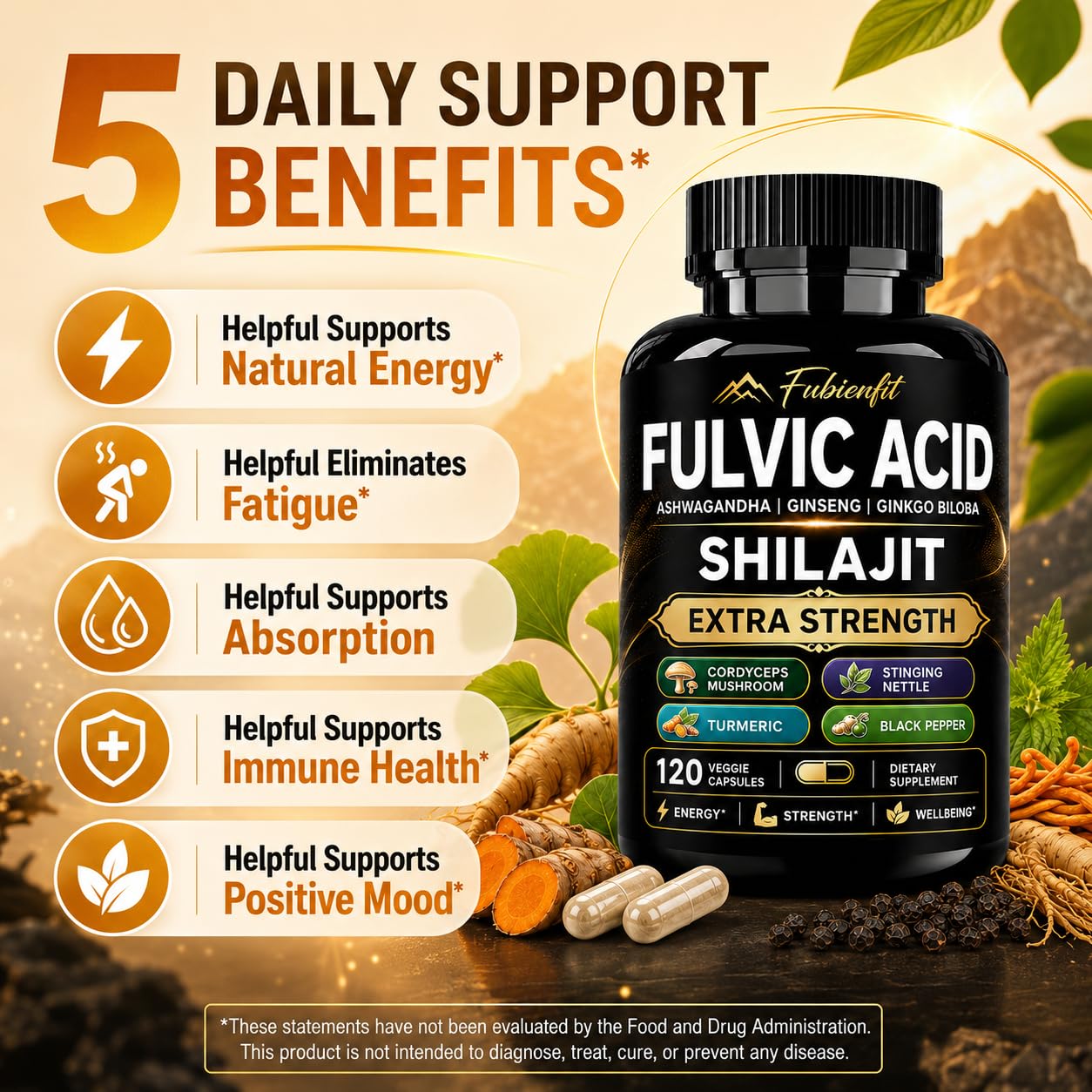 Razuhu Premium Shilajit Capsules - Shilajit for Men, 120 Capsules