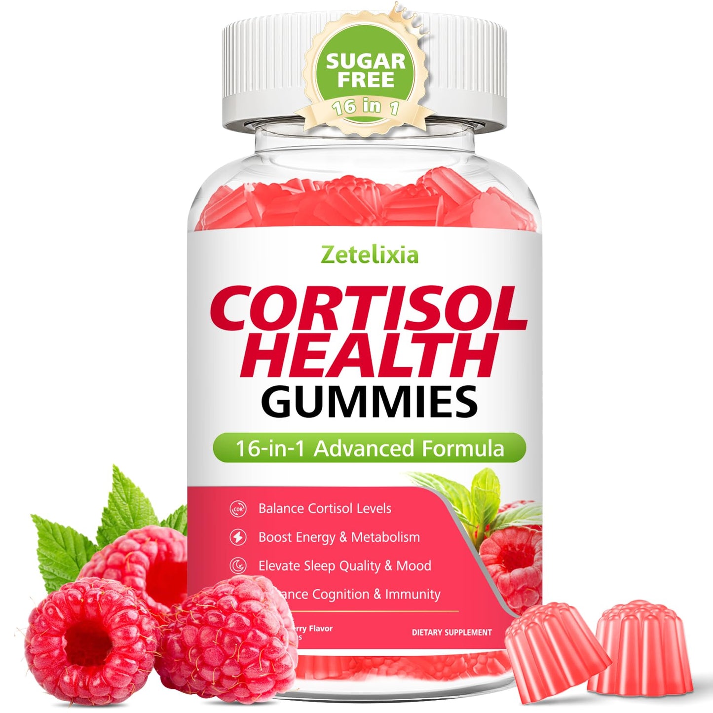 Zetelixia Cortisol Gummies for Women, 60 Count