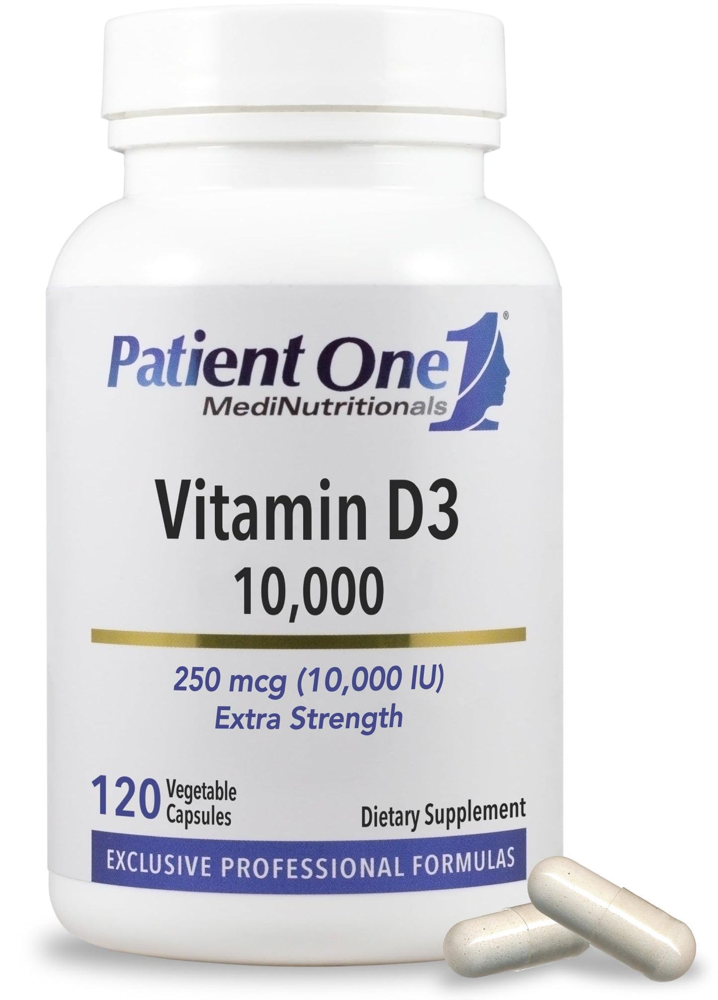 Patient One Vitamin D3 10,000 IU Capsule, 120 Capsules