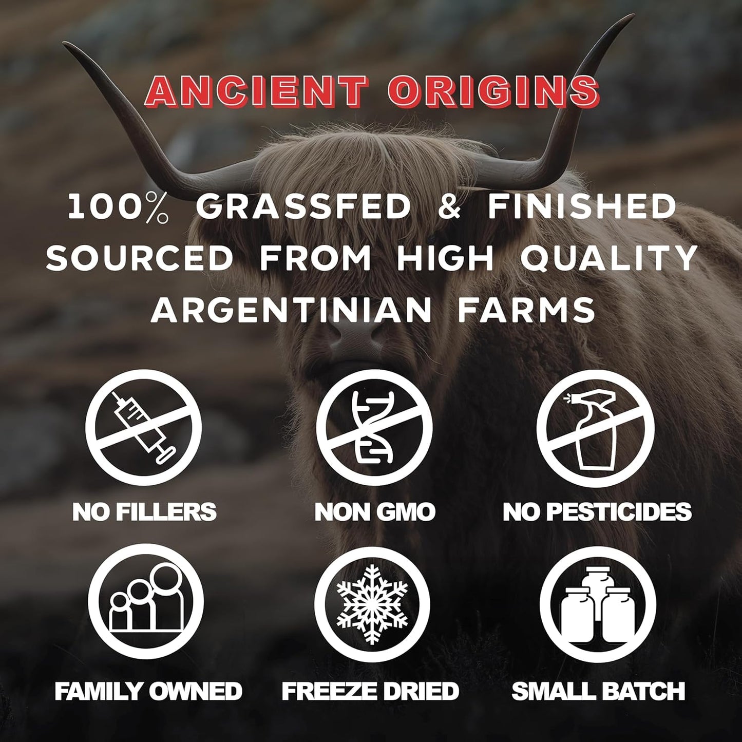 Ancient Origins Grass Fed Beef Organs Supplement 4500 mg Desiccated Liver, Bone Marrow, Heart, Spleen, Pancreas & Kidney Capsules, 180