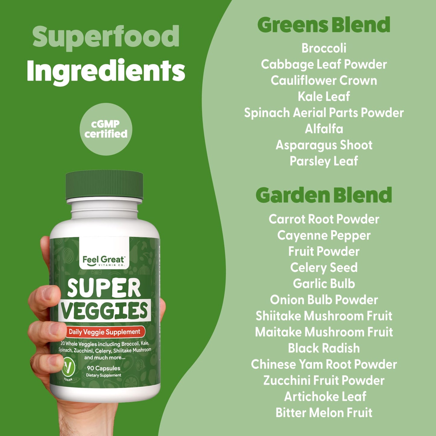The Feel Great Vitamin Company Feel Great Fruit and Vegetable Supplements Capsules 90 Count