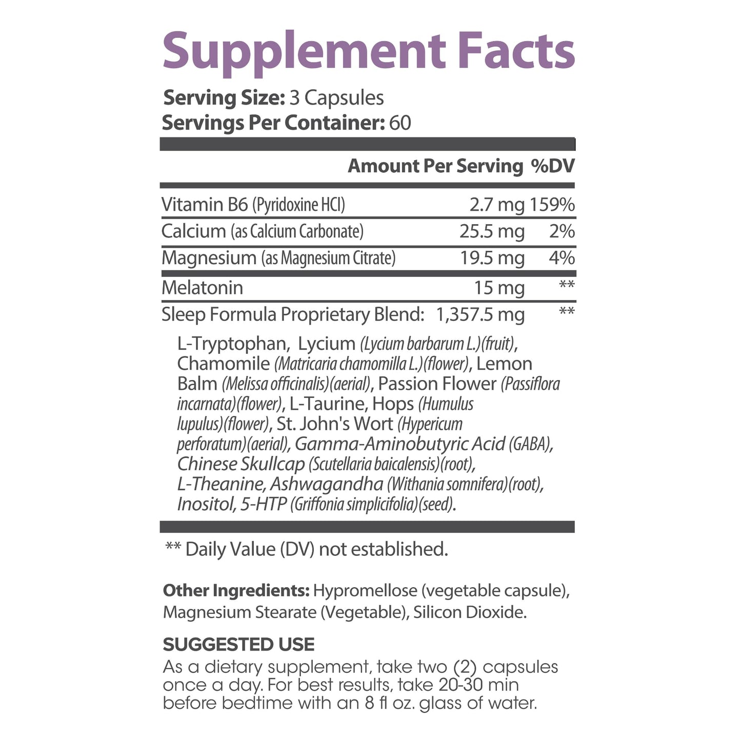 Lumen Naturals Natural Sleep for Adults – Herbal Sleep Supplement with Melatonin, Valerian Root, Magnesium Capsules, 180 Count
