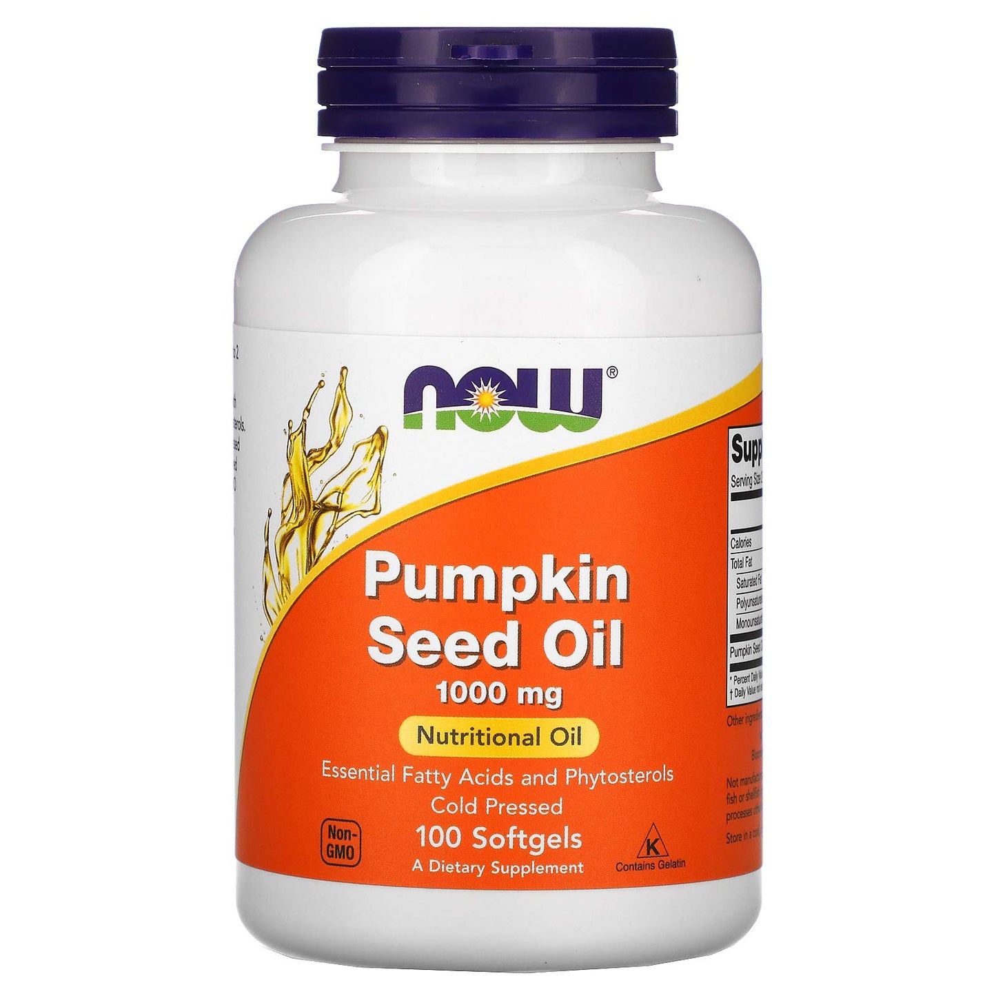 NOW Foods Pumpkin Seed Oil 1000mg Softgels, 200 Count