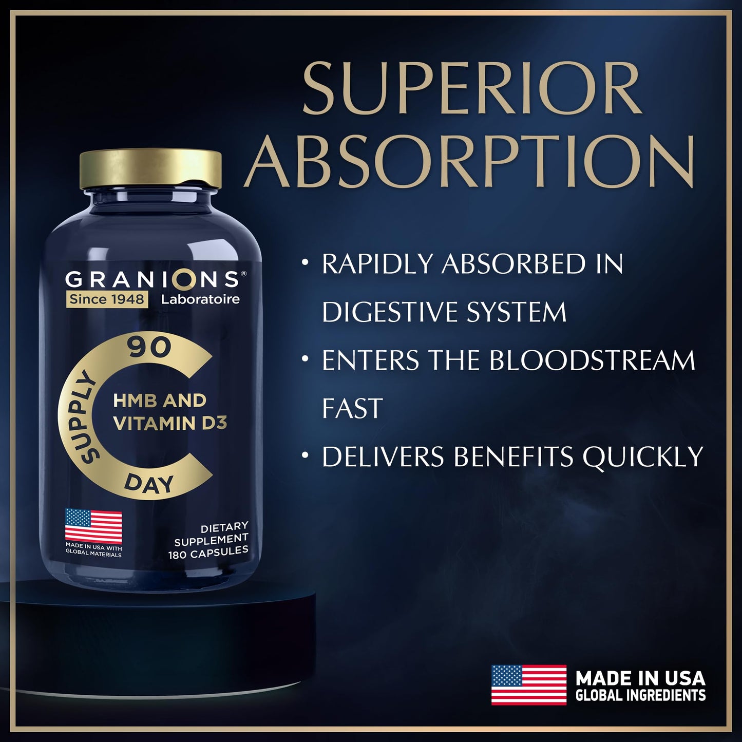 Granions Vitamin D3 HMB 180 Capsules