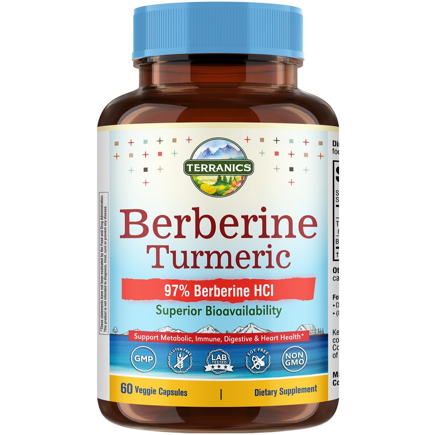 Terranics Berberine HCl 200 mg Supplement Capsule, 2 Count