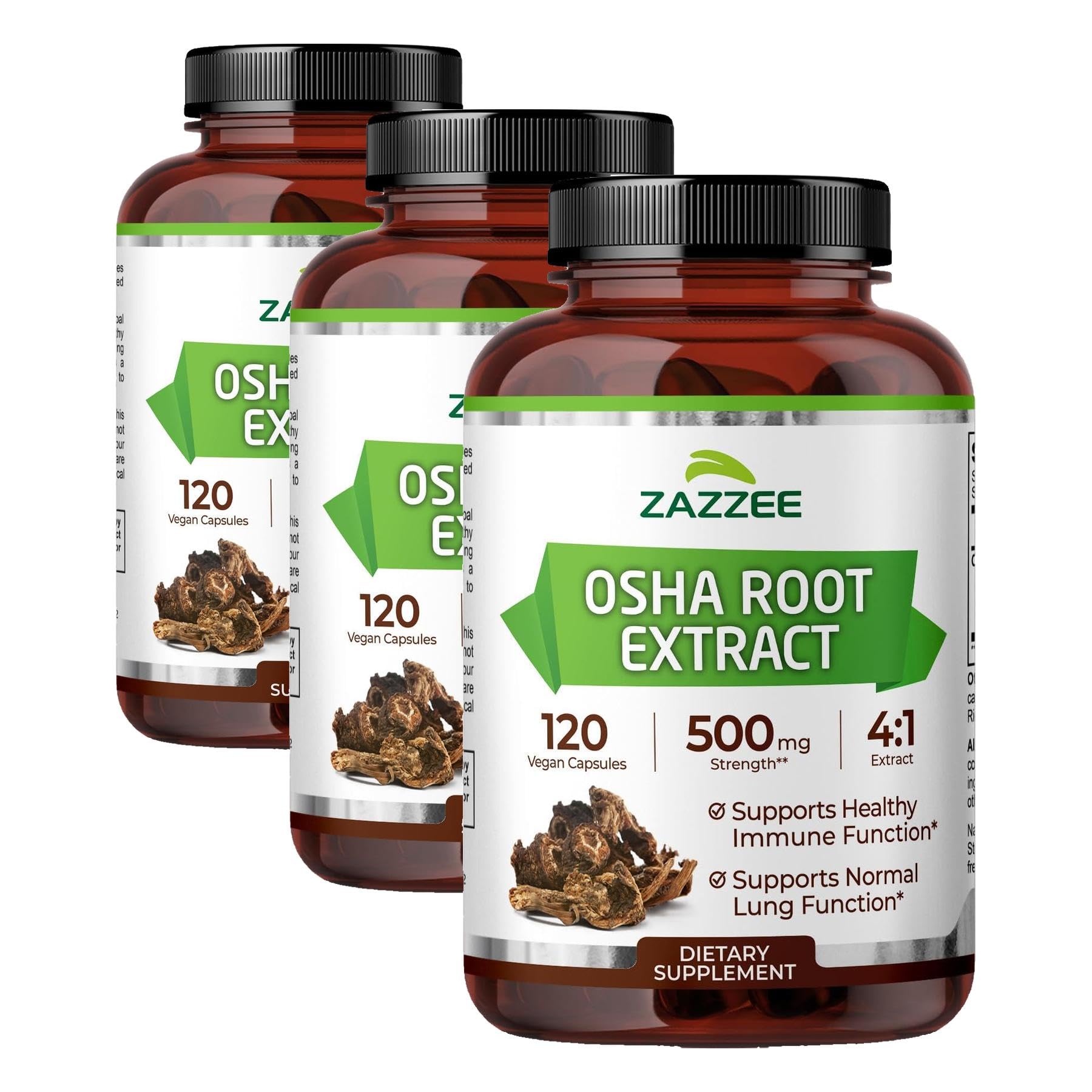 Zazzee OSHA Root 4:1 Extract 500 mg, 360 Capsules