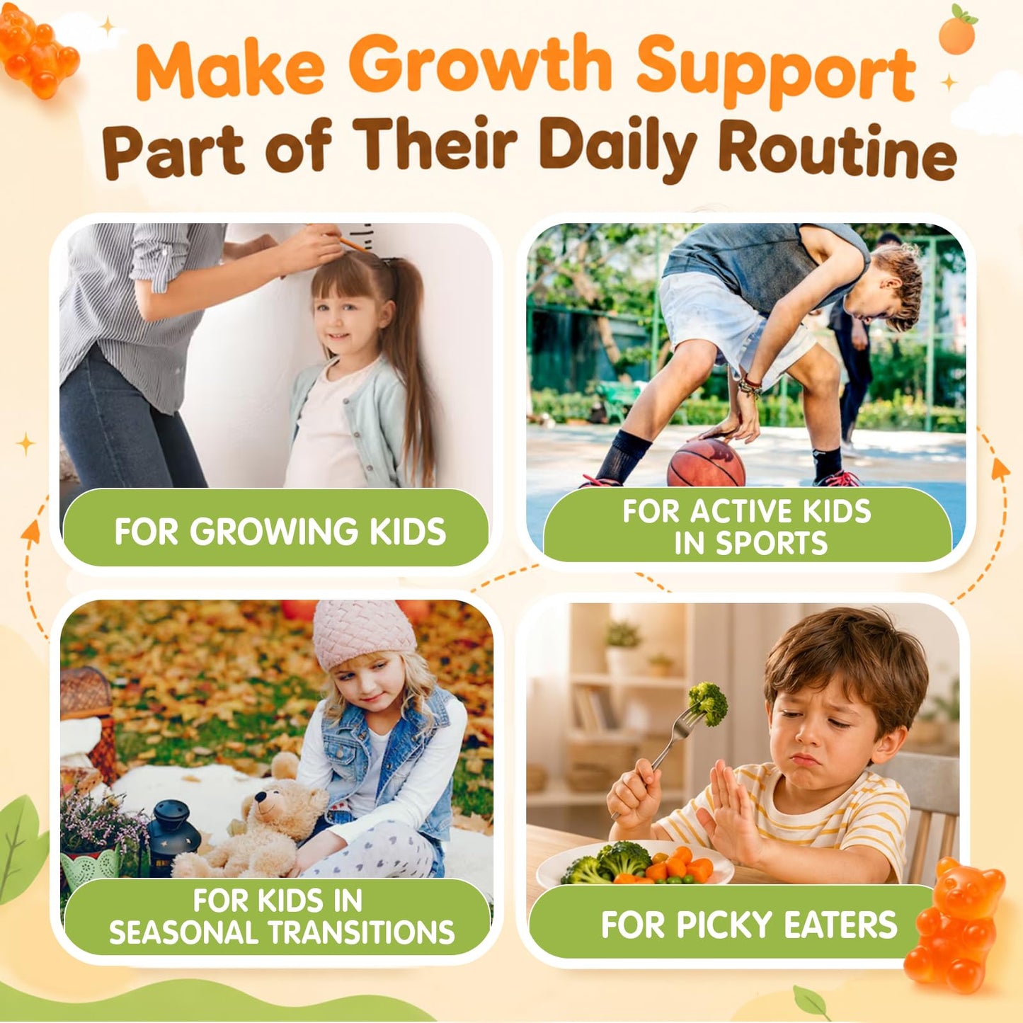 ABYSSUS Kids Height Growth Gummies, 60 Count