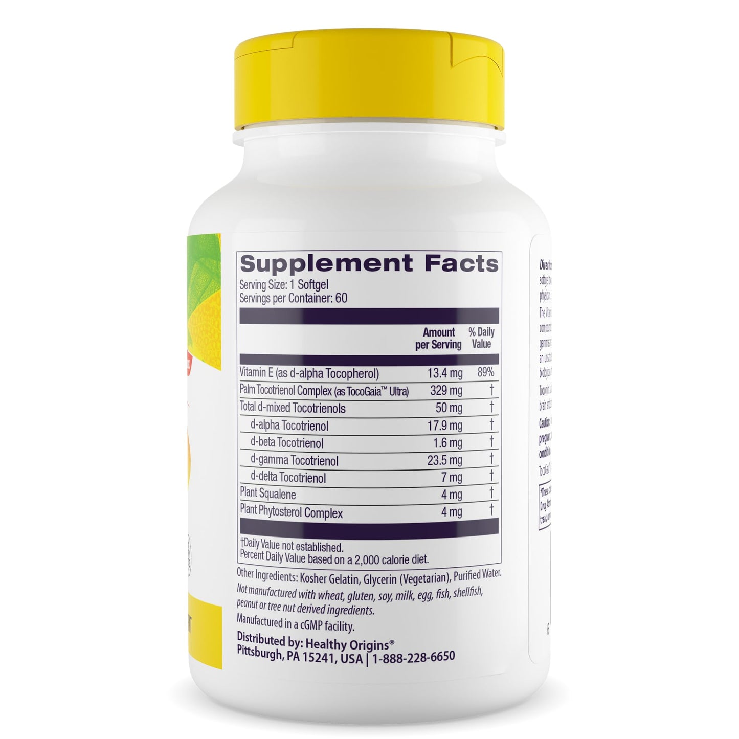 Healthy Origins Tocomin SupraBio Tocotrienols 50 mg Softgel, 60 Count