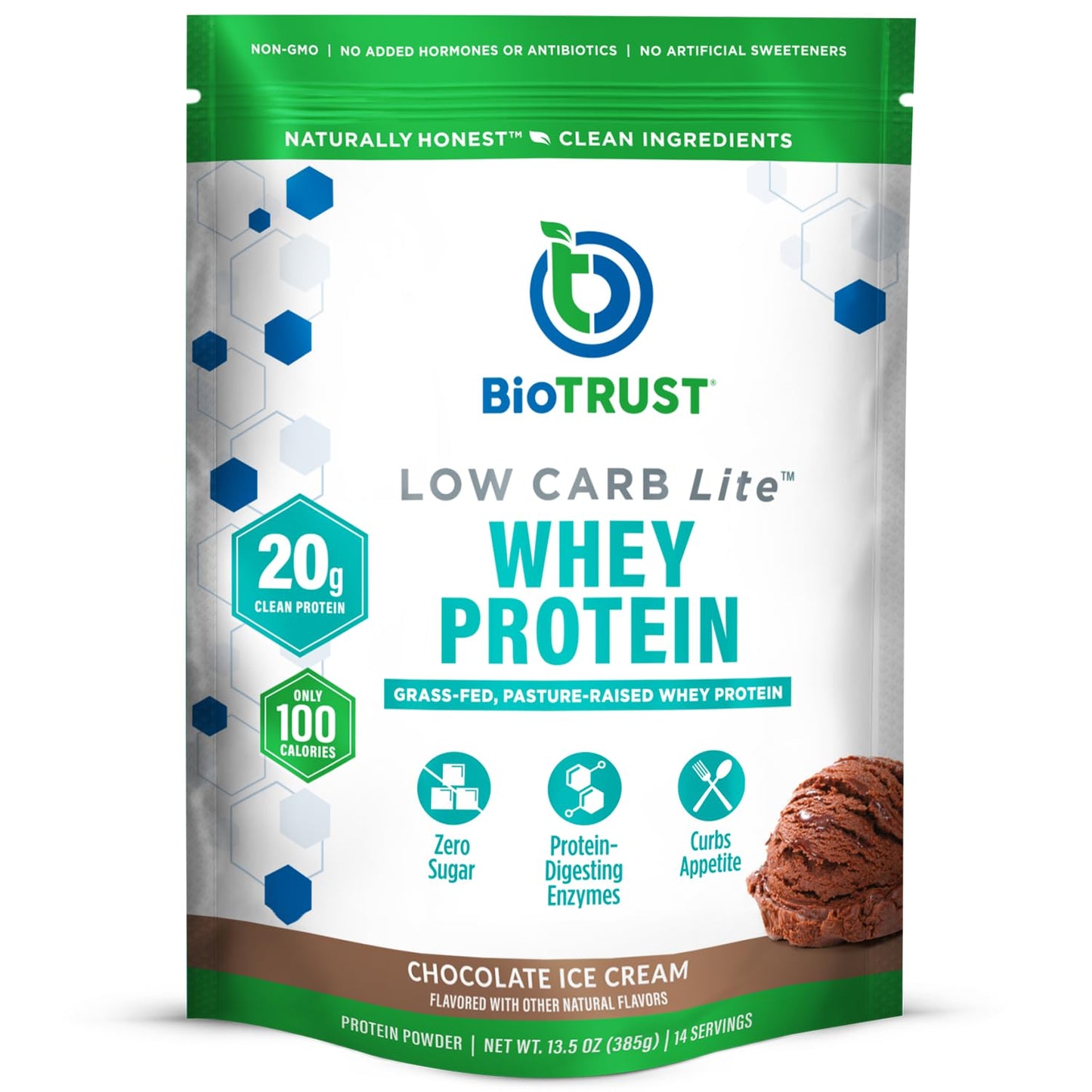 BioTrust Low Carb Lite Whey Protein Isolate Powder, Chocolate Ice Cream, 14 Servings