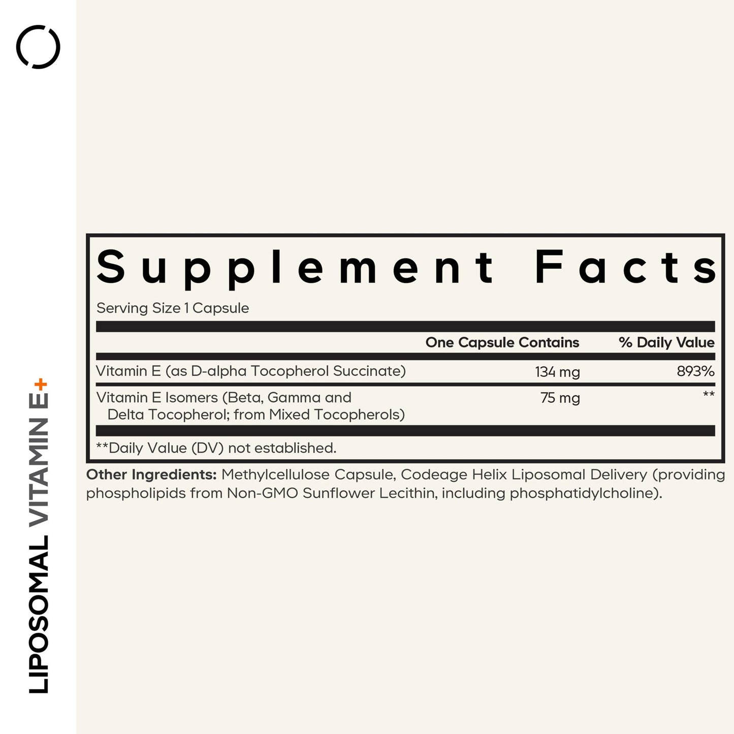Codeage Liposomal Vitamin E Supplement Capsule 90 Count