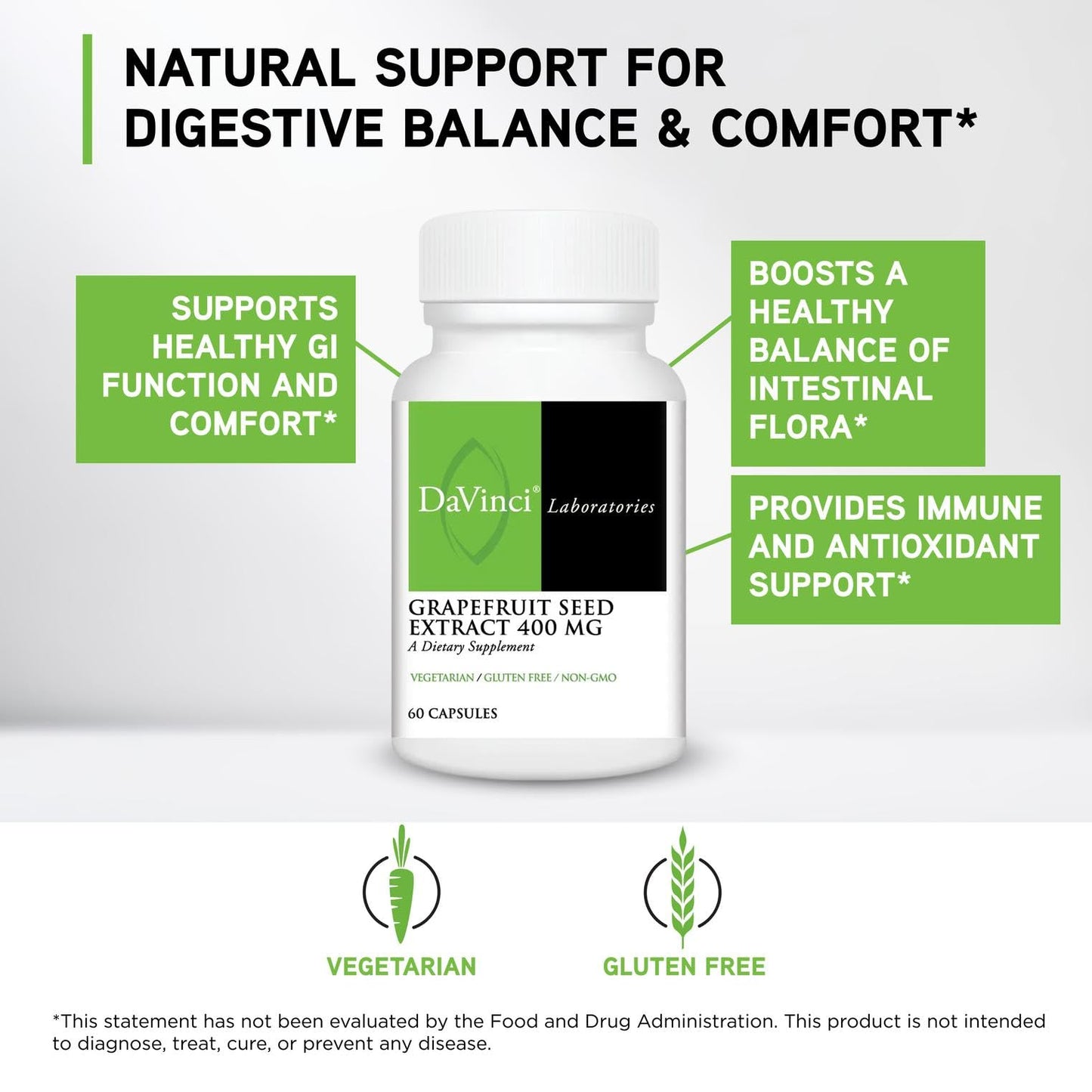 DAVINCI Grapefruit Seed Extract 400 mg Tablet, 60 Count
