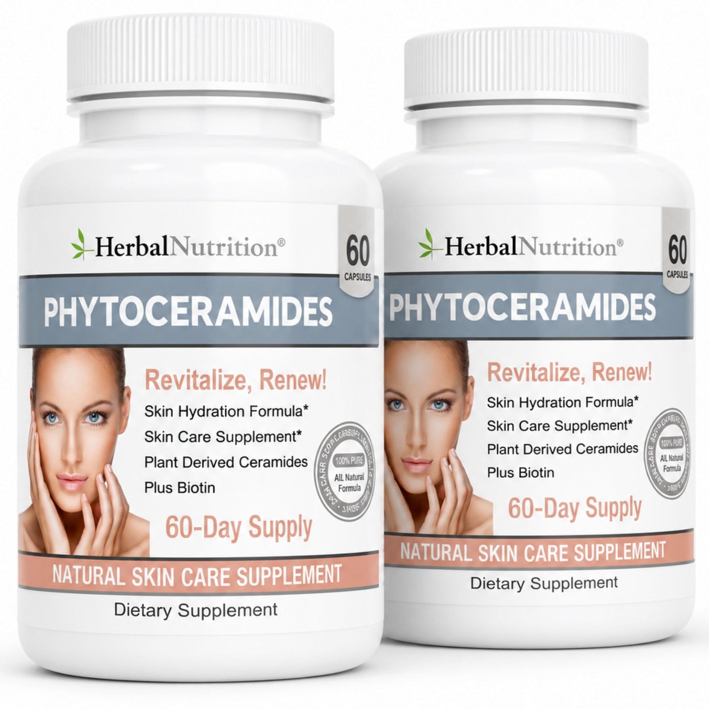 Herbal Nutrition Phytoceramides Anti-Aging Skin Hydration Supplement Powder, 120