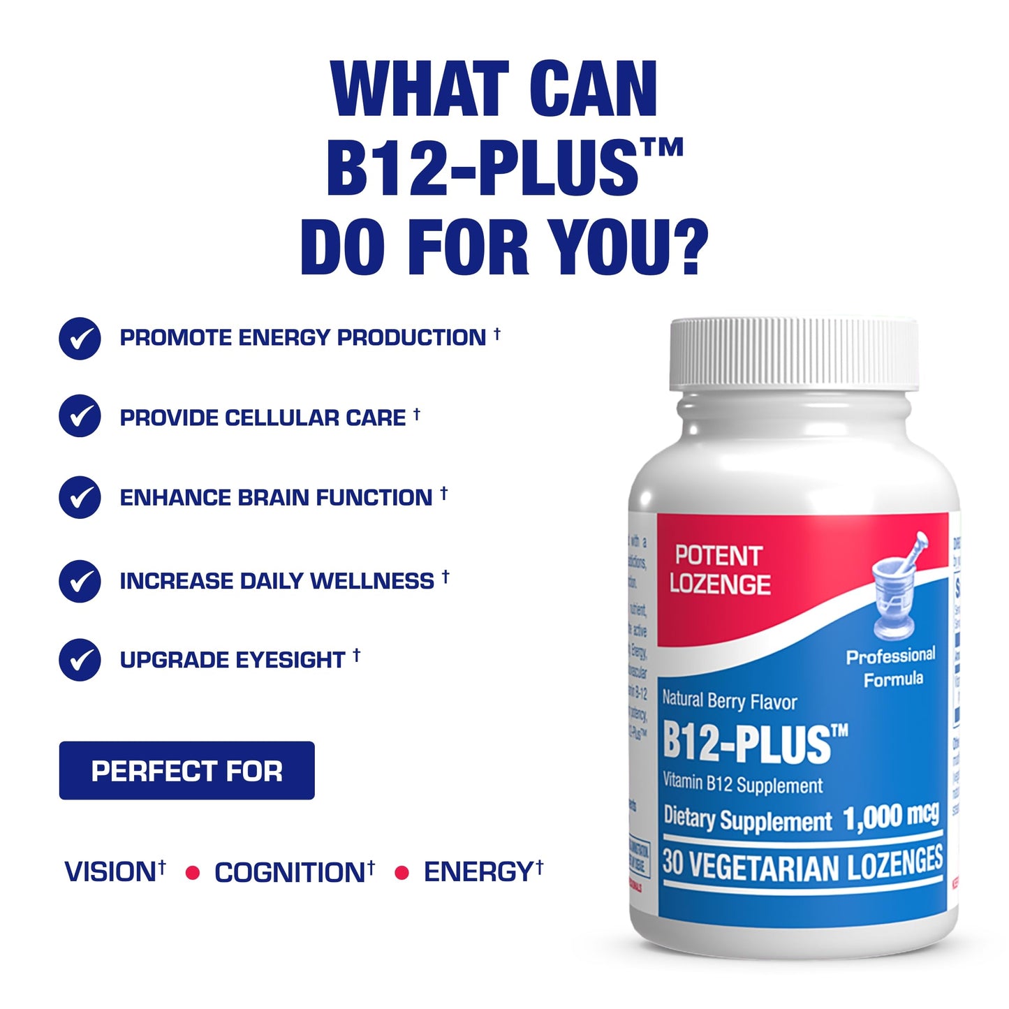 Anabolic Laboratories Vitamin B12 Methylcobalamin 1000 mcg Lozenges, 30 Count