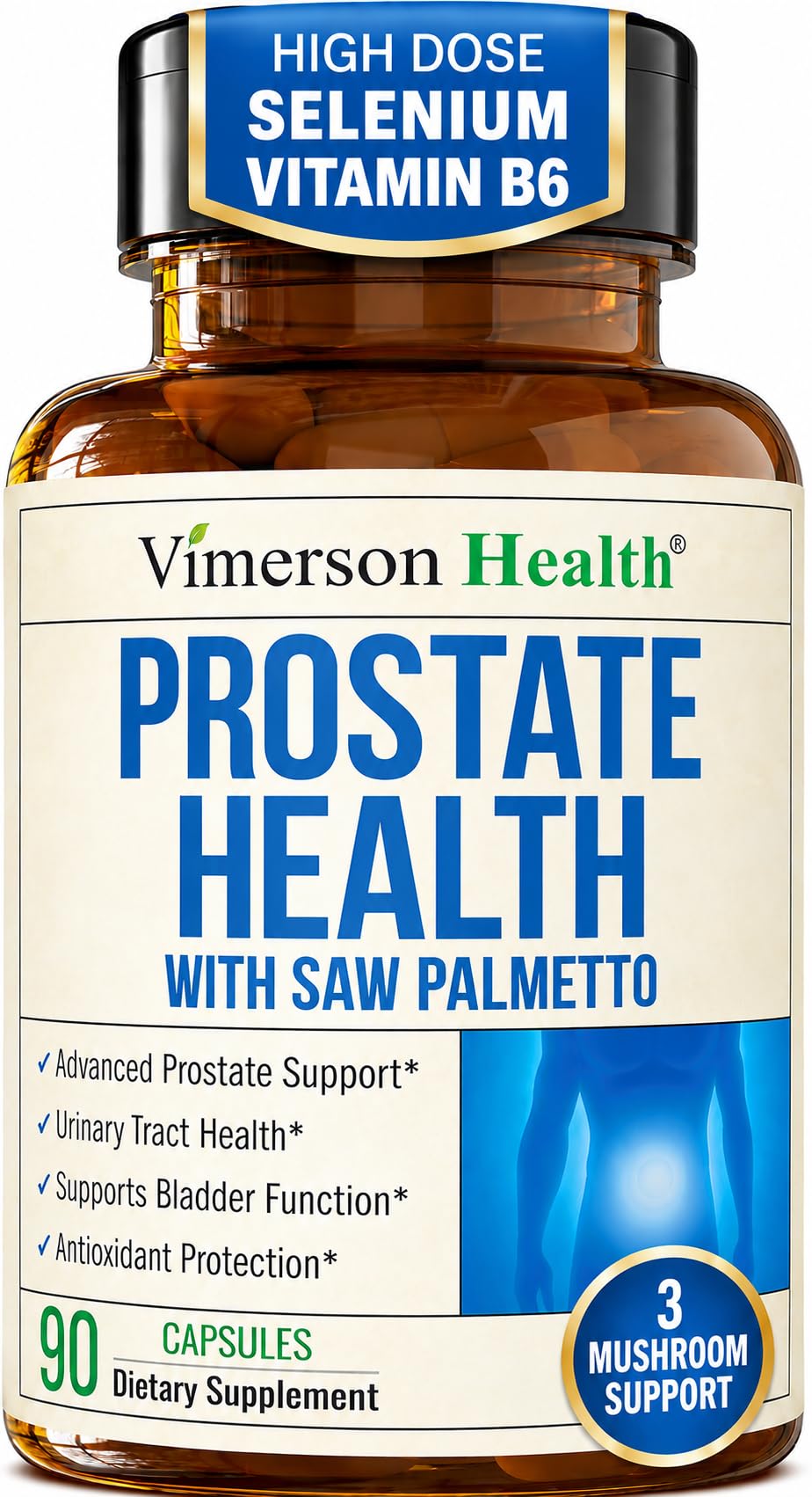 Vimerson Health Prostate Health Supplement for Men with Saw Palmetto Capsules, 90 Count