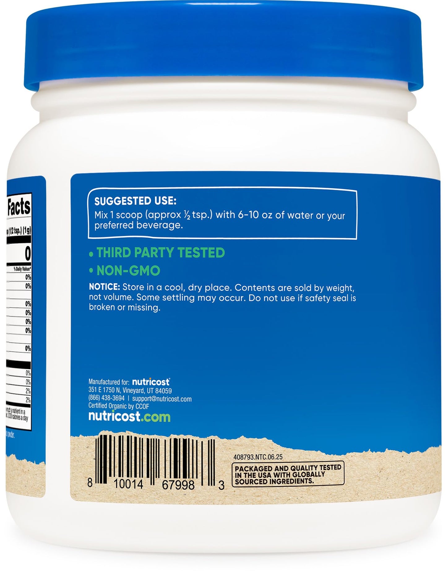 Nutricost Organic Barley Grass Juice Powder 16.2 Ounces
