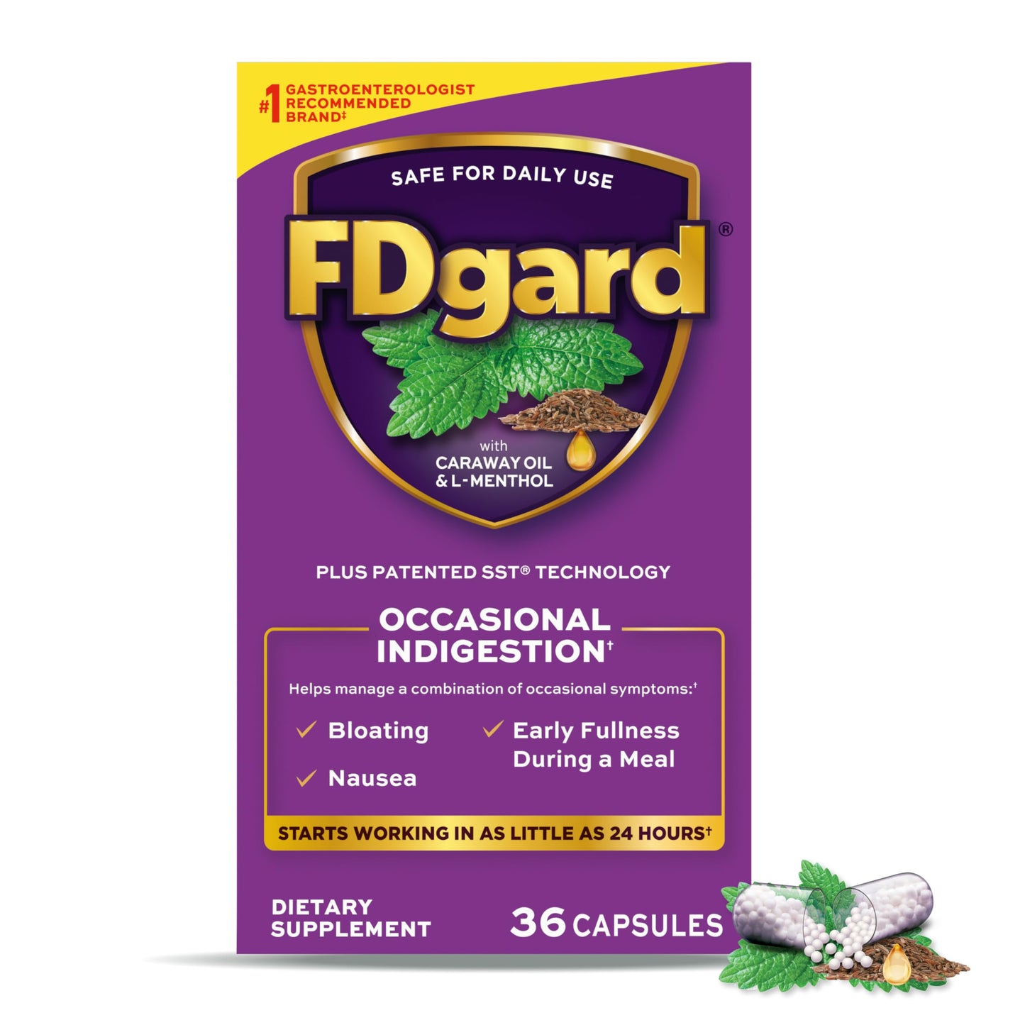 FDgard Gut Health Supplement Capsules, 36 Count