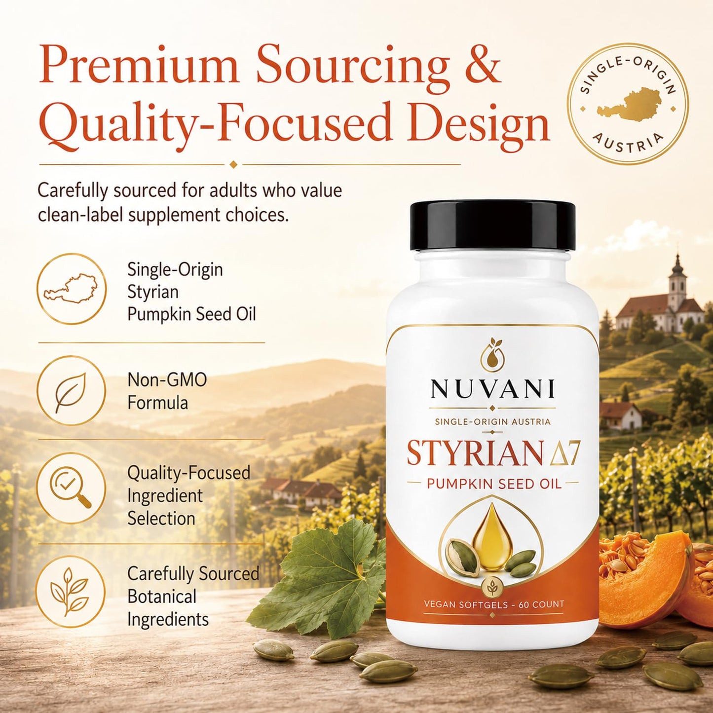 Talina Nuvani Pumpkin Seed Oil Softgels 60