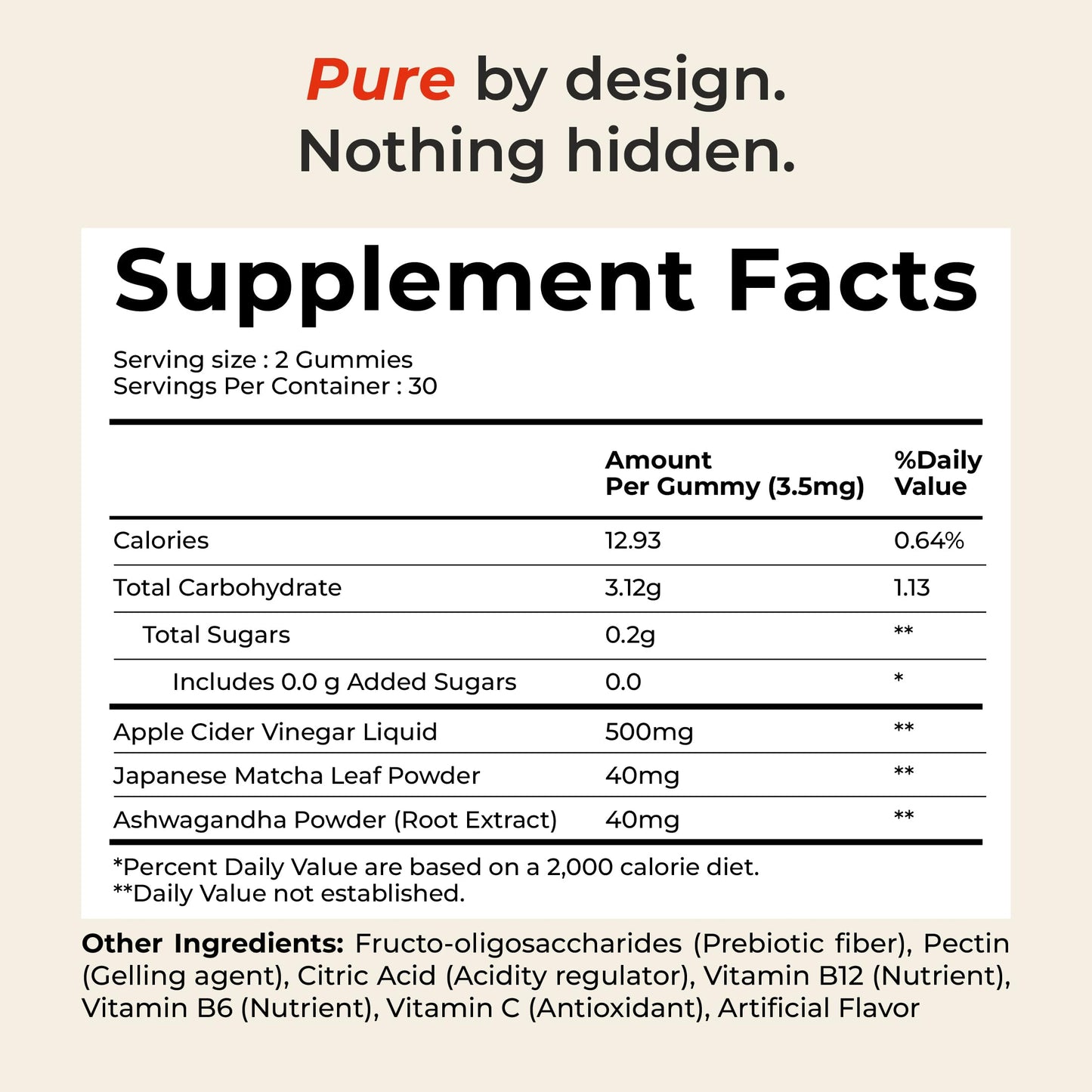 Trusted Rituals ACV Matcha Gummies – Max Strength 1000mg ACV with Matcha, Ashwagandha, Prebiotic Fiber & Vitamins B6/B12 – Gut, Mind, Metabolism & Digestion Support – Vegan, No Added Sugar, 60 Gummies