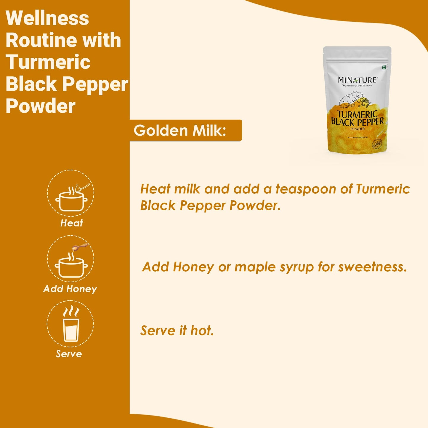 Minature Mi Nature Turmeric Powder with Black Pepper, 454 g