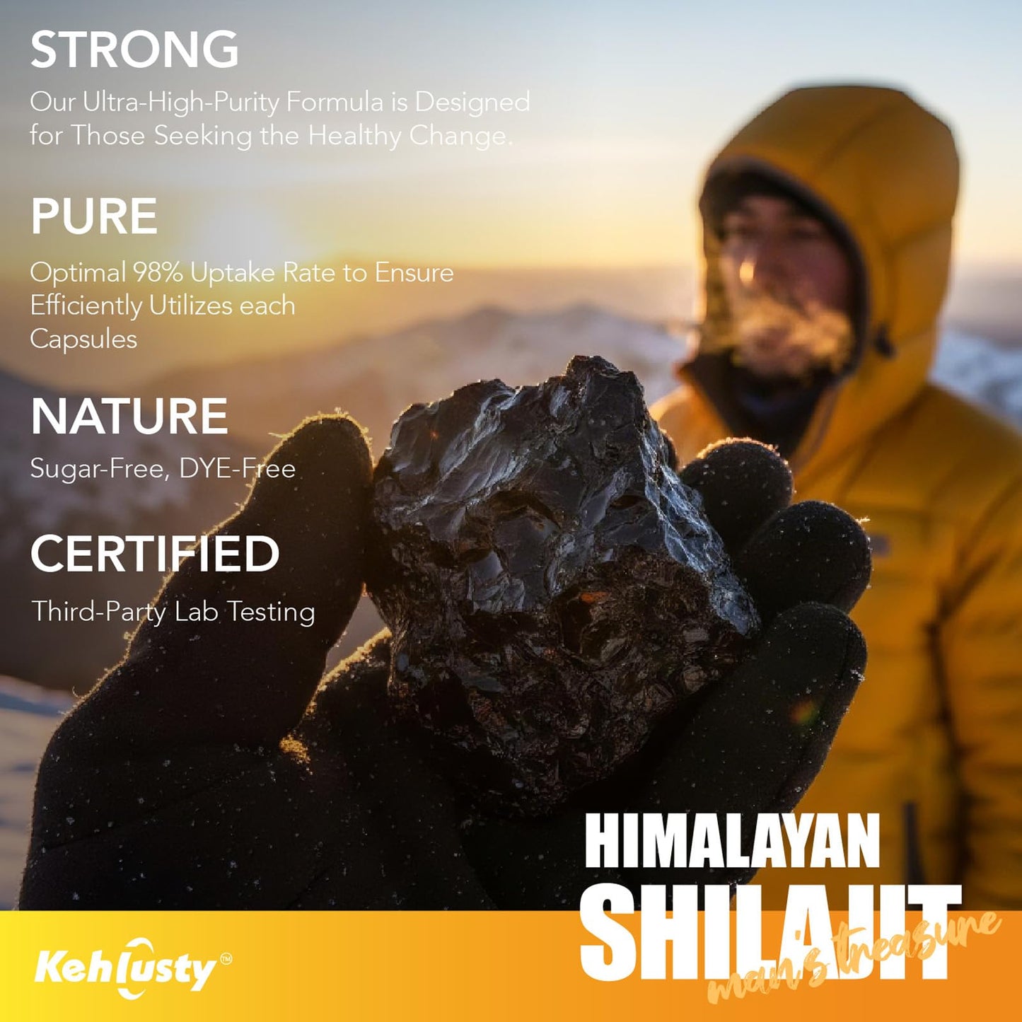 KEHLUSTY Shilajit Capsules, 60 Count