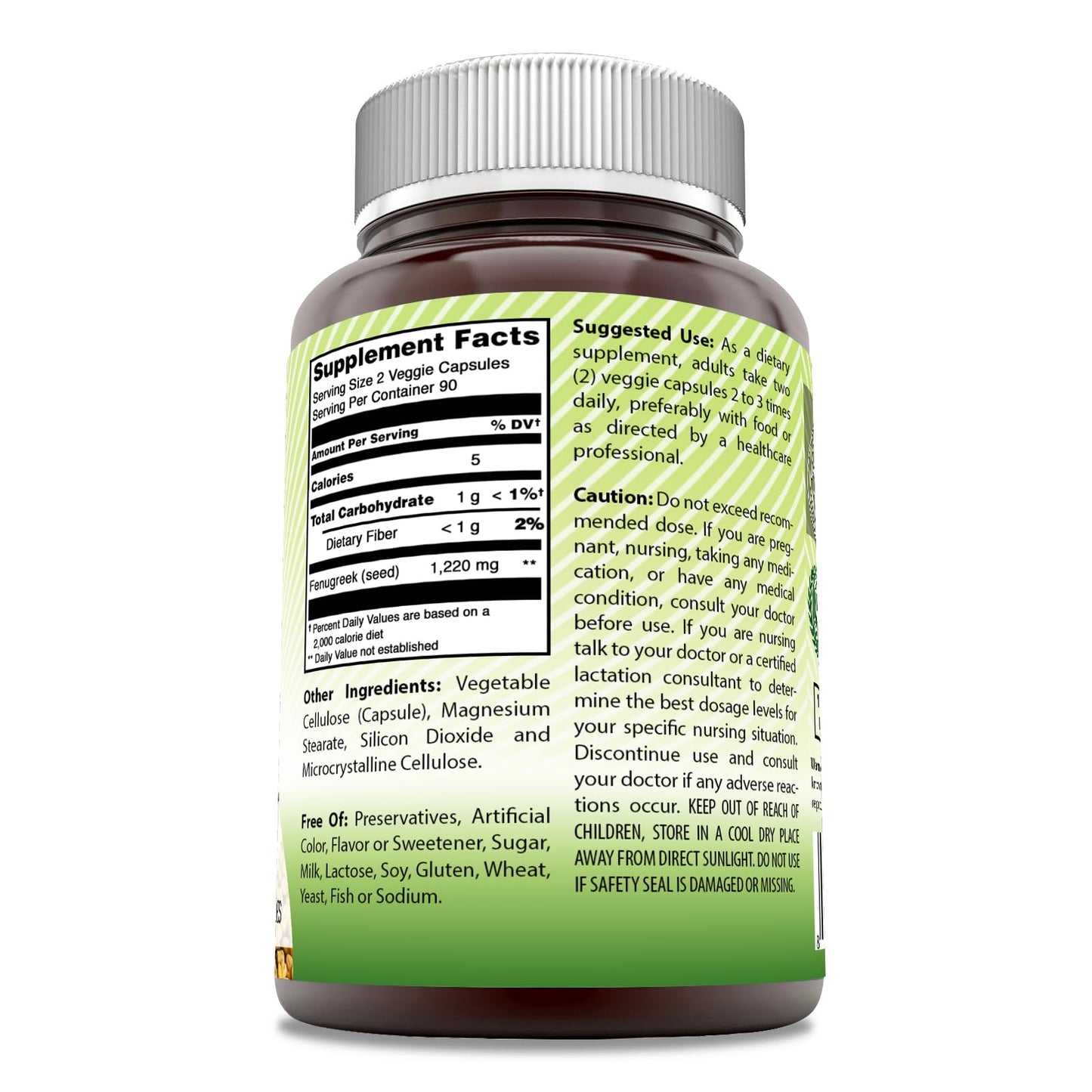 Amazing India Fenugreek Seed Extract 610 mg Veggie Capsules, 180 Capsules