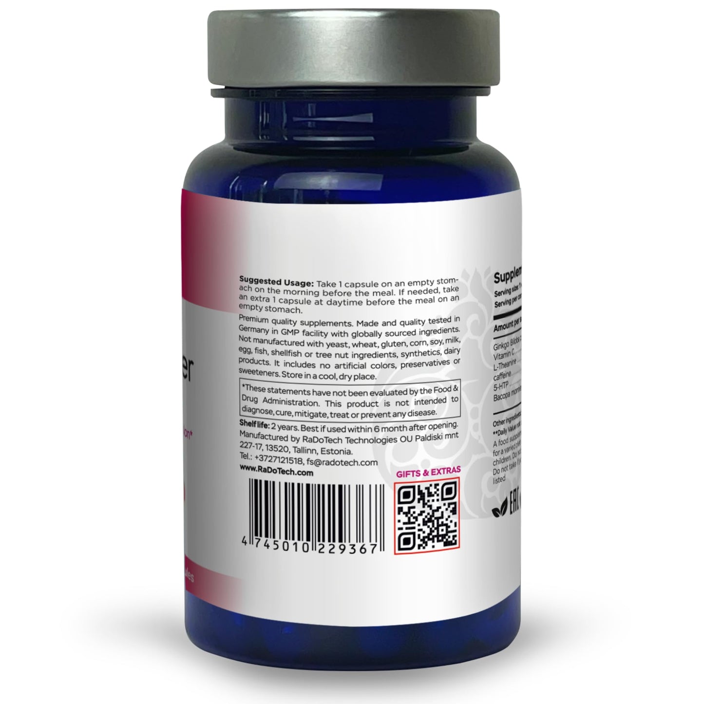 RaDoTech NeuroBooster Brain Supplement 60 Capsules