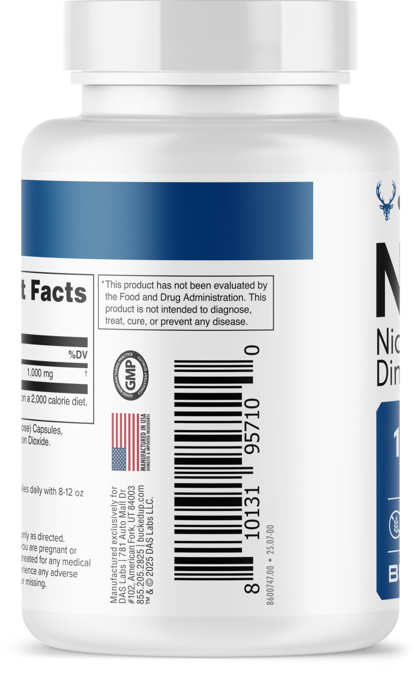 Bucked Up NAD+ 1000mg Capsule, 100 Count