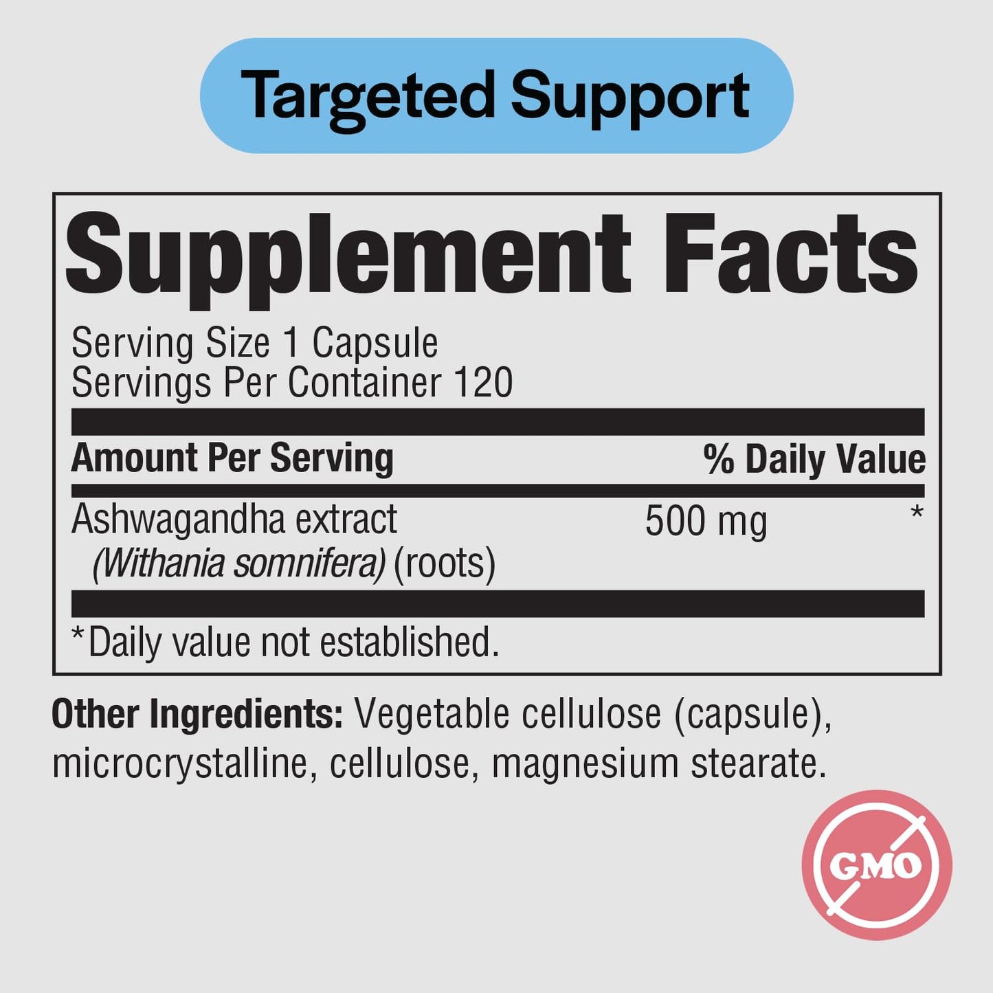PureFormulas Ashwagandha 500mg, 120 Capsules