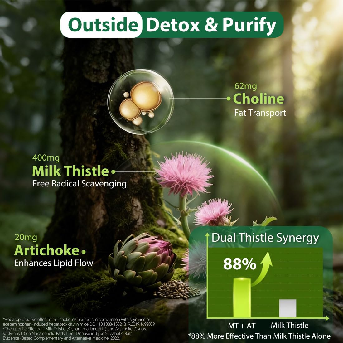 NYO3 Milk Thistle 70:1 Extract 400mg Capsule 60 Count