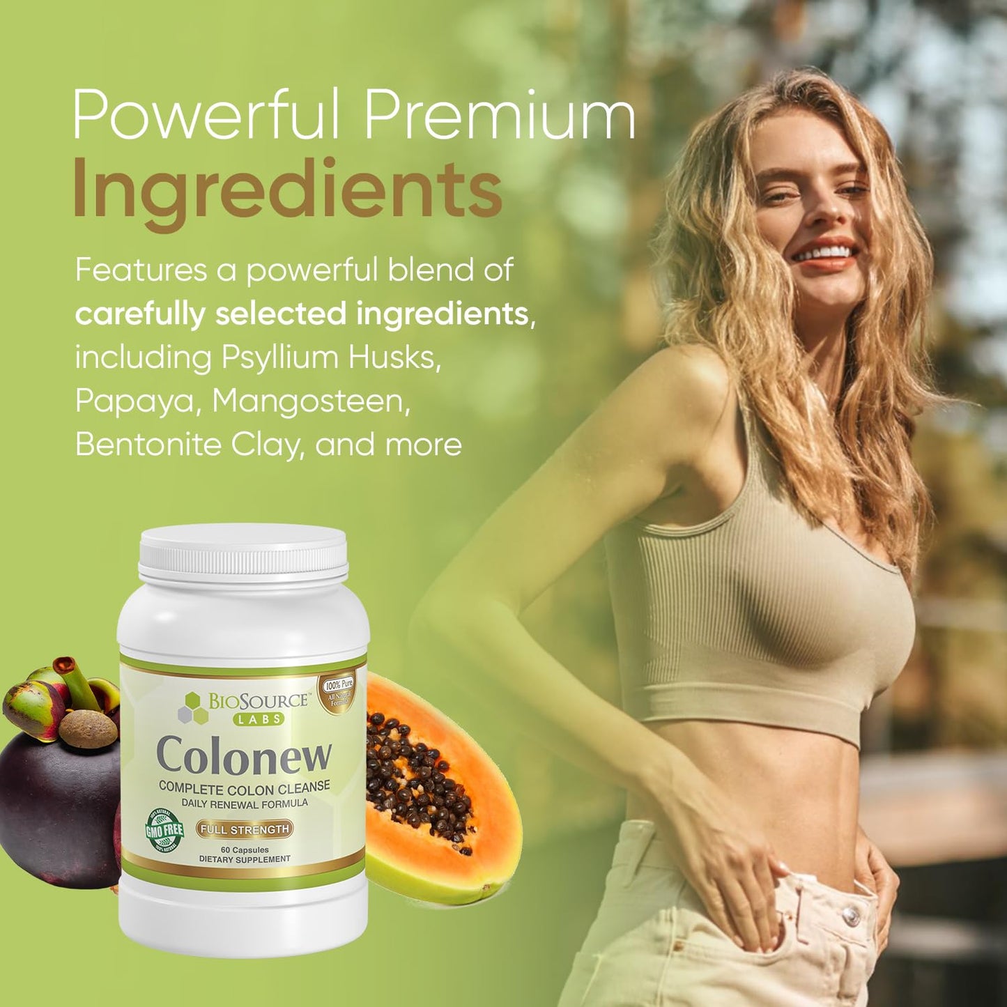 BioSource Labs Colonew Complete Colon Cleanse Natural Detox Supplement for Daily Digestive Health, Renewal Formula, 60 Capsules