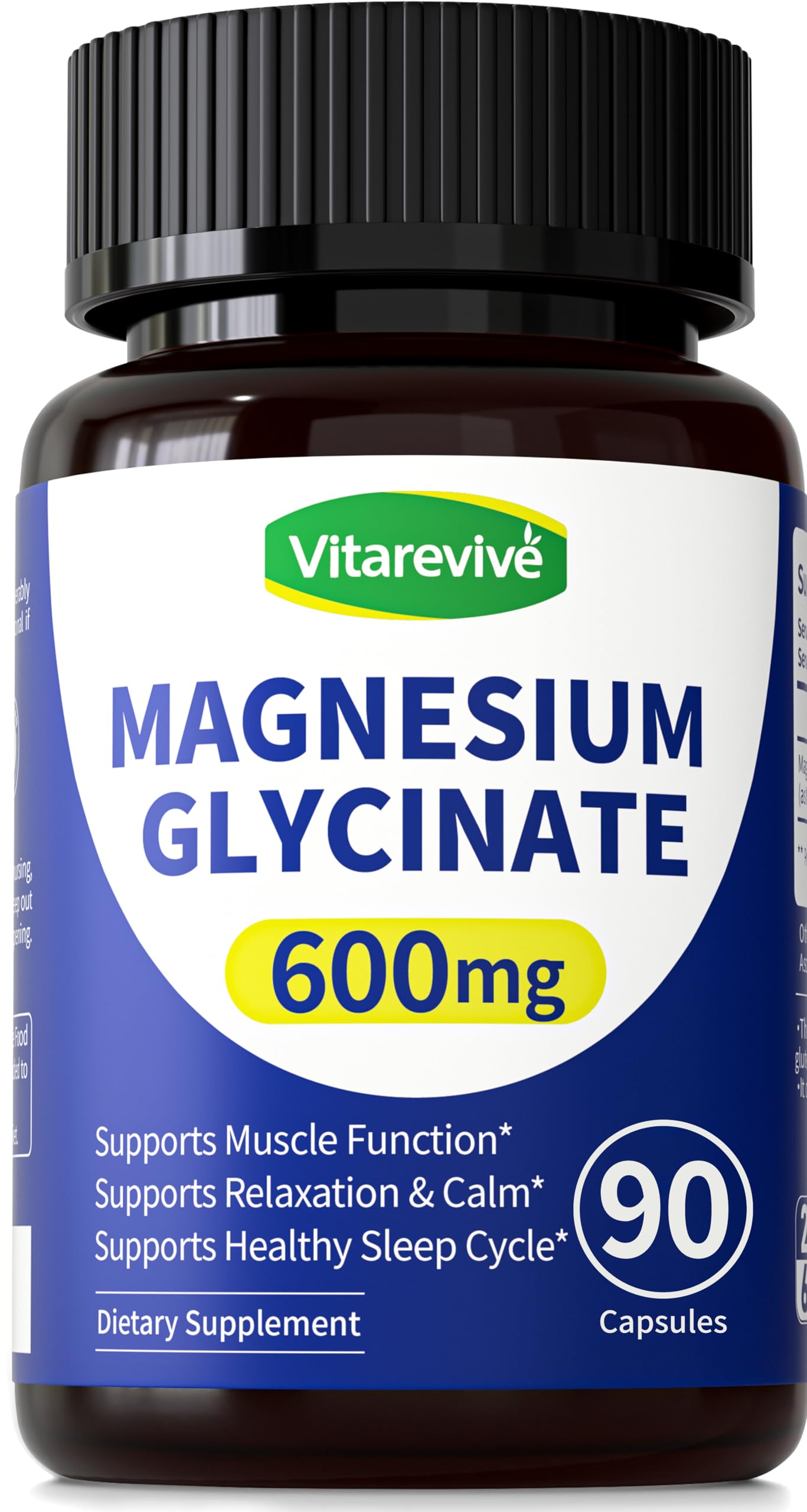Vitarevive Magnesium Glycinate 600mg Capsule, 90 Count