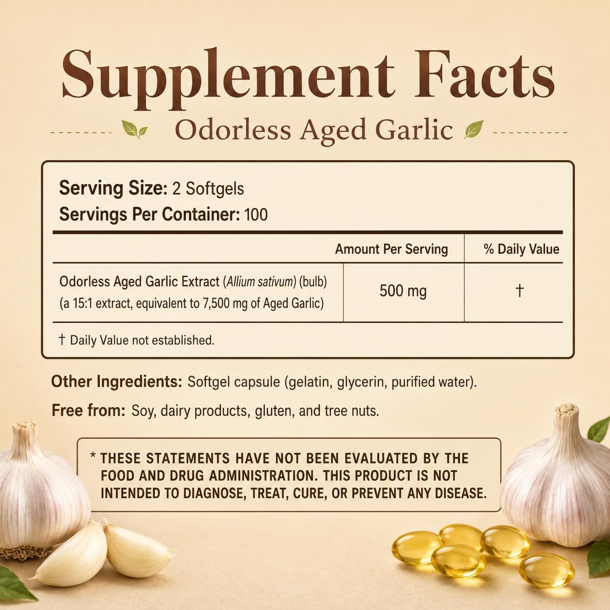 TANSPRESSO Primus Aged Garlic Extract Softgels, 200