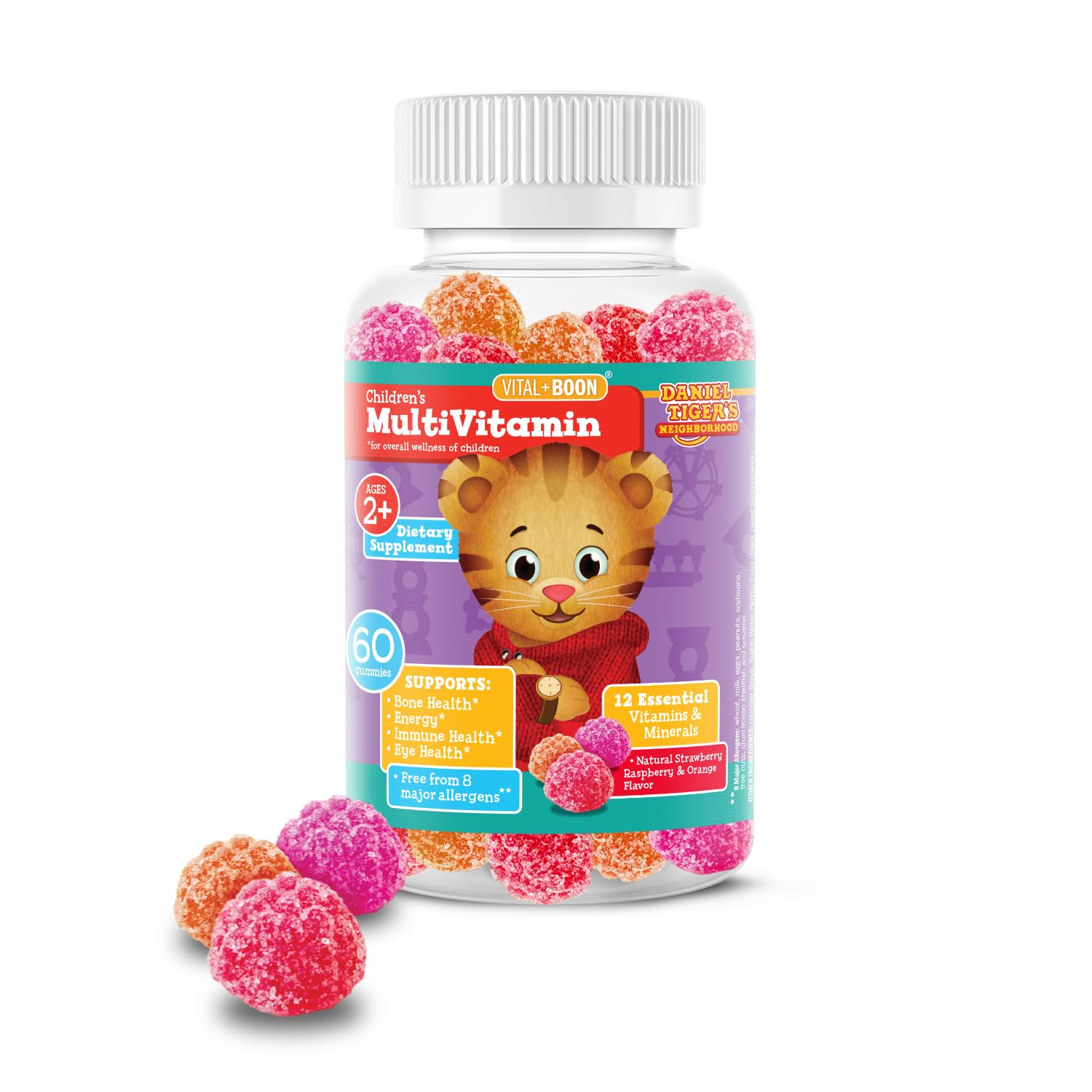 Vital+Boon Daniel Tiger Kids Multivitamin Gummies, 60 Gummies