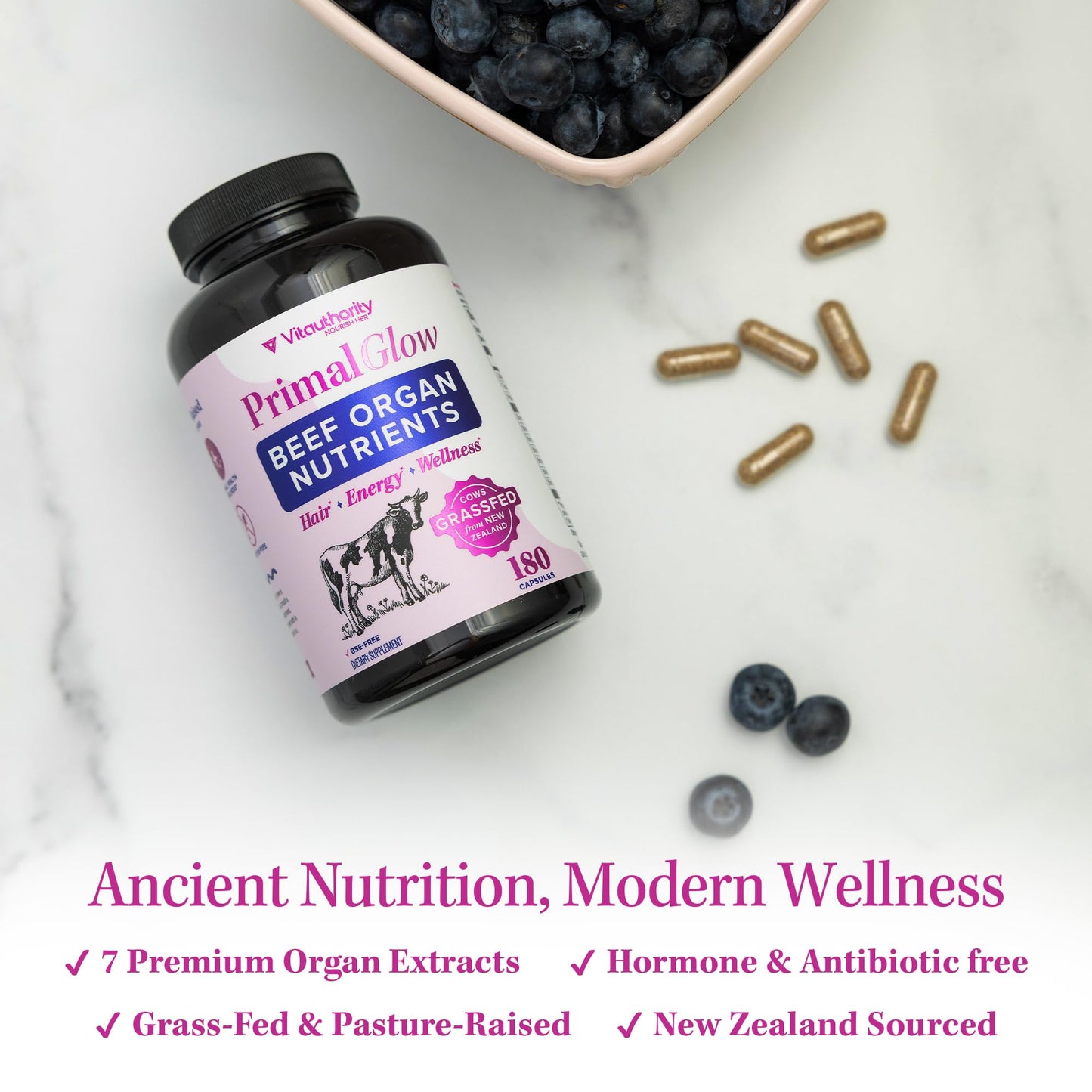 Vitauthority Beef Organ Supplement for Women Capsule 180 Capsules