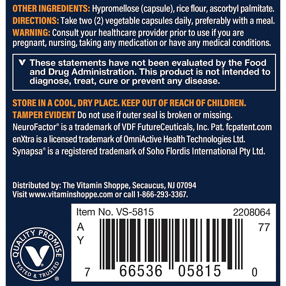 Vthrive Advanced Nootropic Formula - Supports Cognitive Health & Brain Function, 30 Capsules