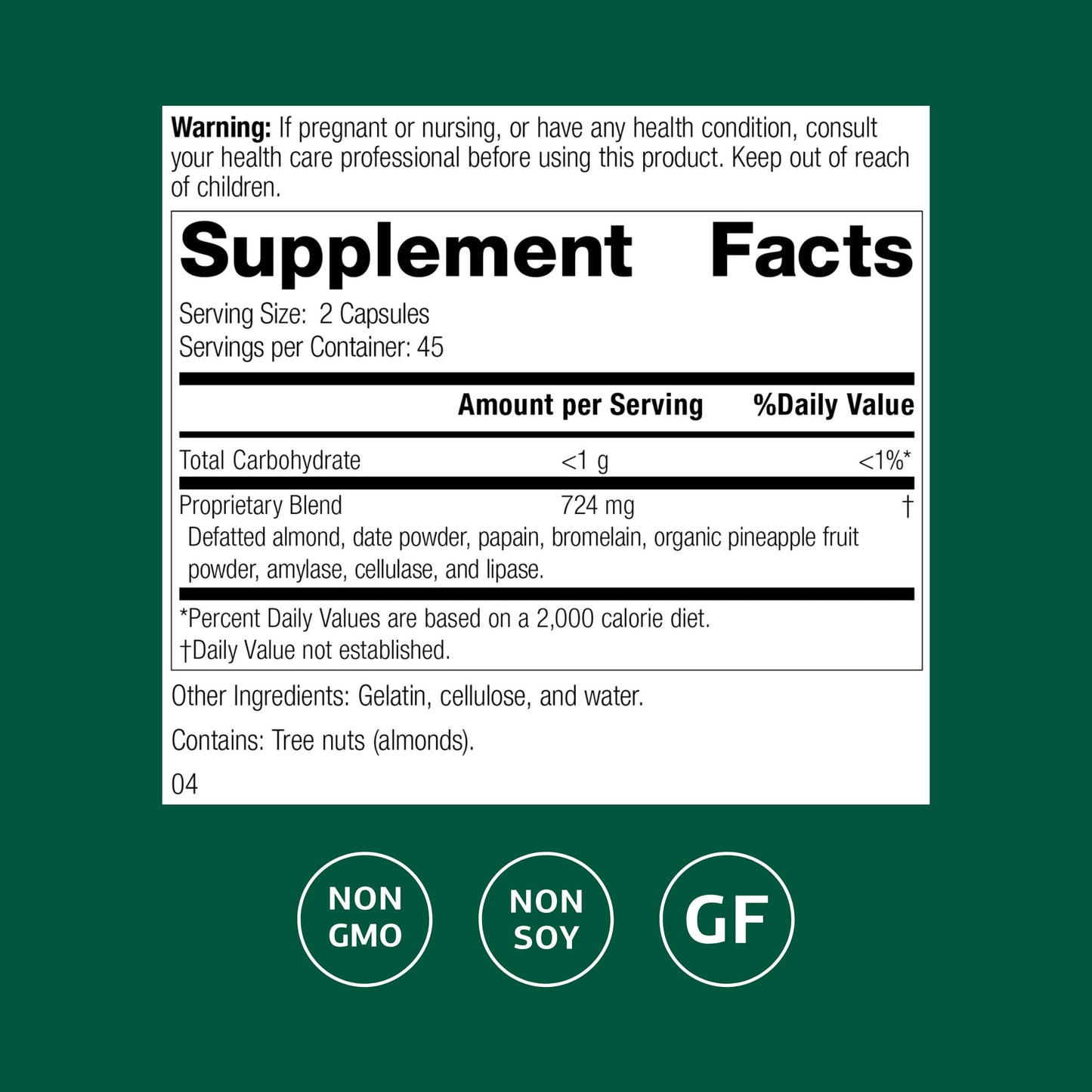Standard Process Inc. Zymex II GI Digestive Enzyme Supplement Capsule 90 Count