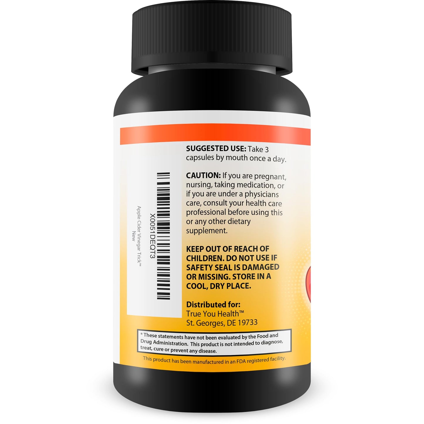 True You Health Apple Cider Vinegar Trick Capsules 90 Count