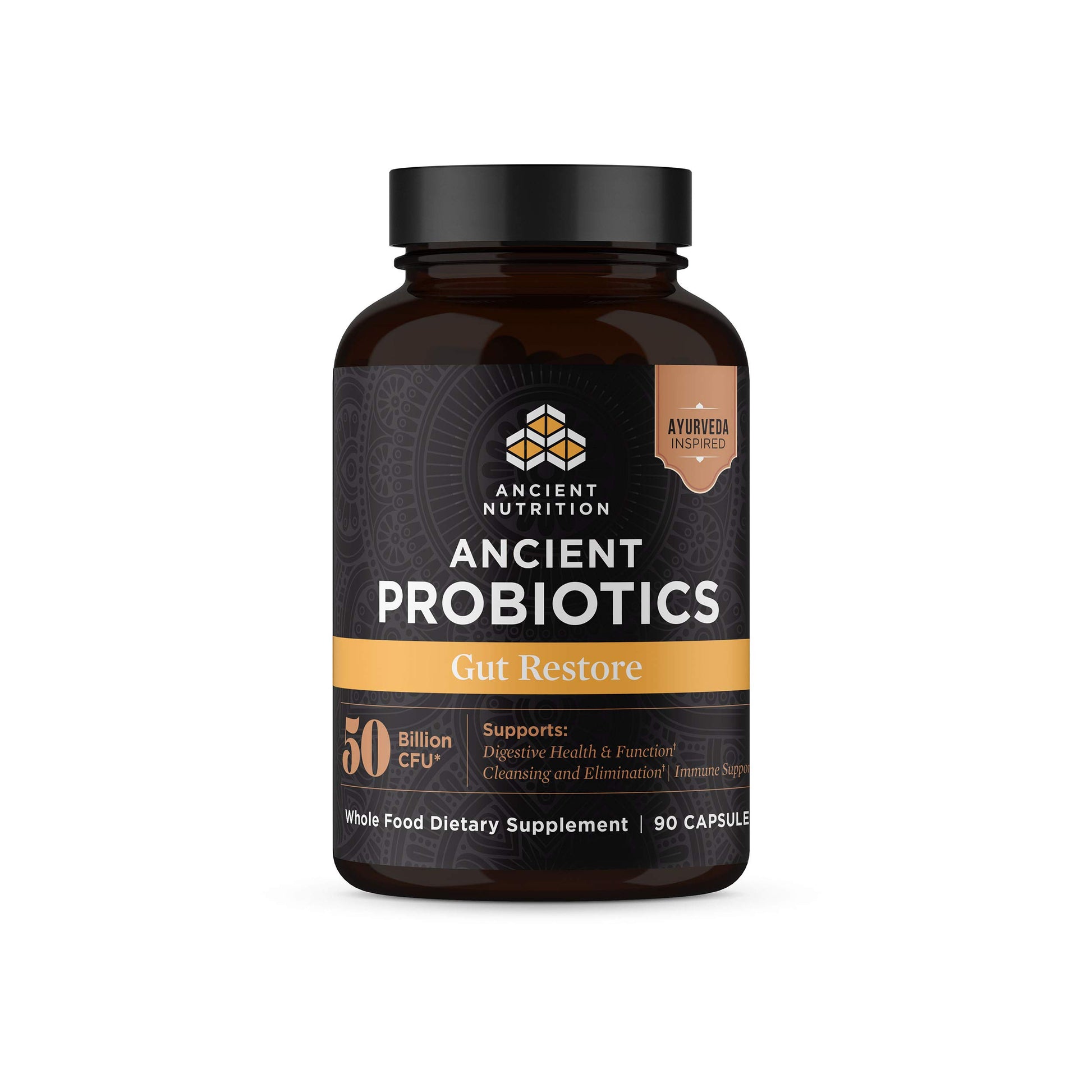 Ancient Nutrition Probiotics Gut Restore Capsule with Ginger and Fenugreek, 90 Count