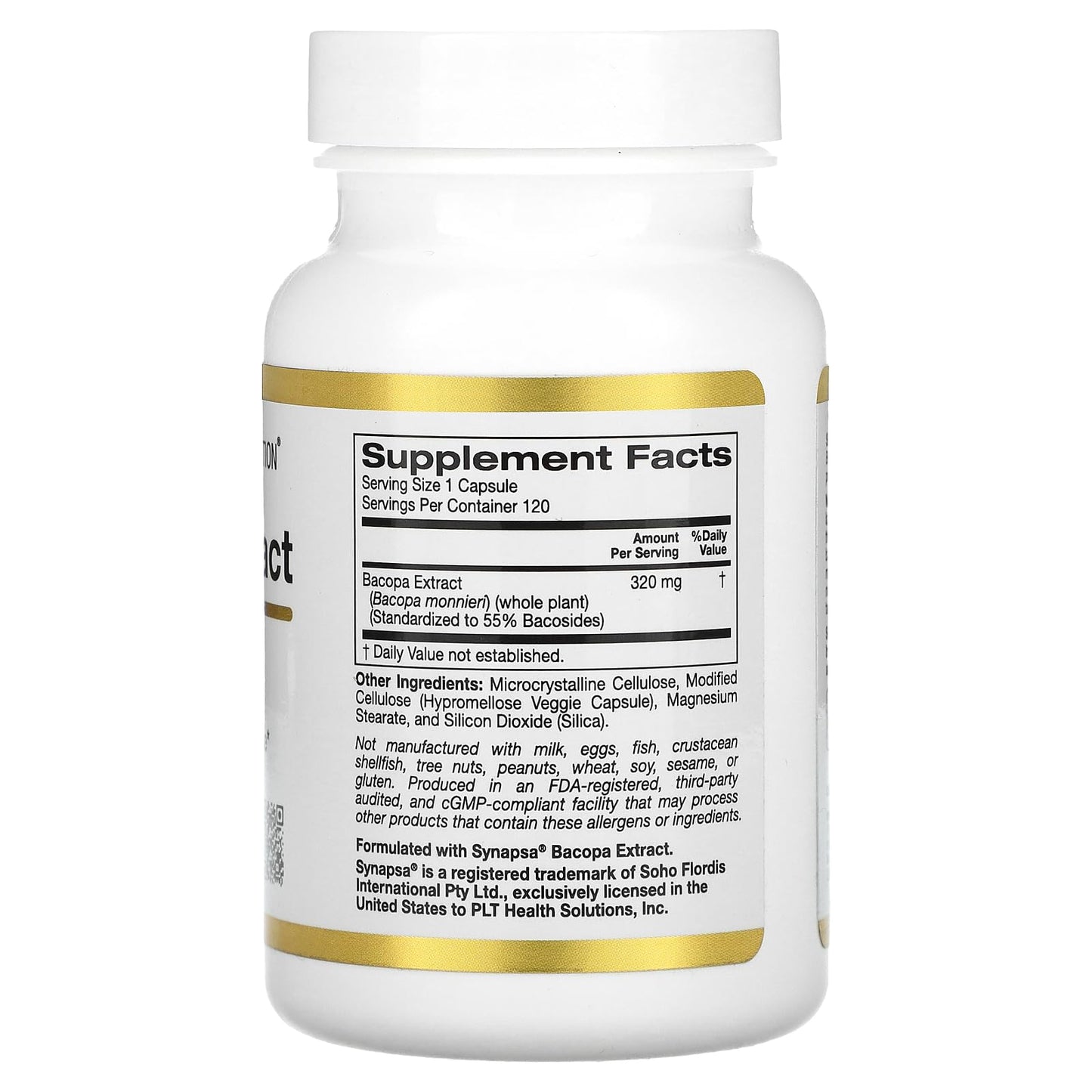 California Gold Nutrition Bacopa Extract 320 mg Capsules, 120 Count