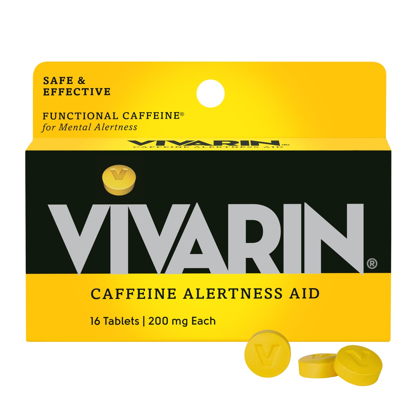 Vivarin Caffeine Tablets 200mg per Dose, 16 Tablets